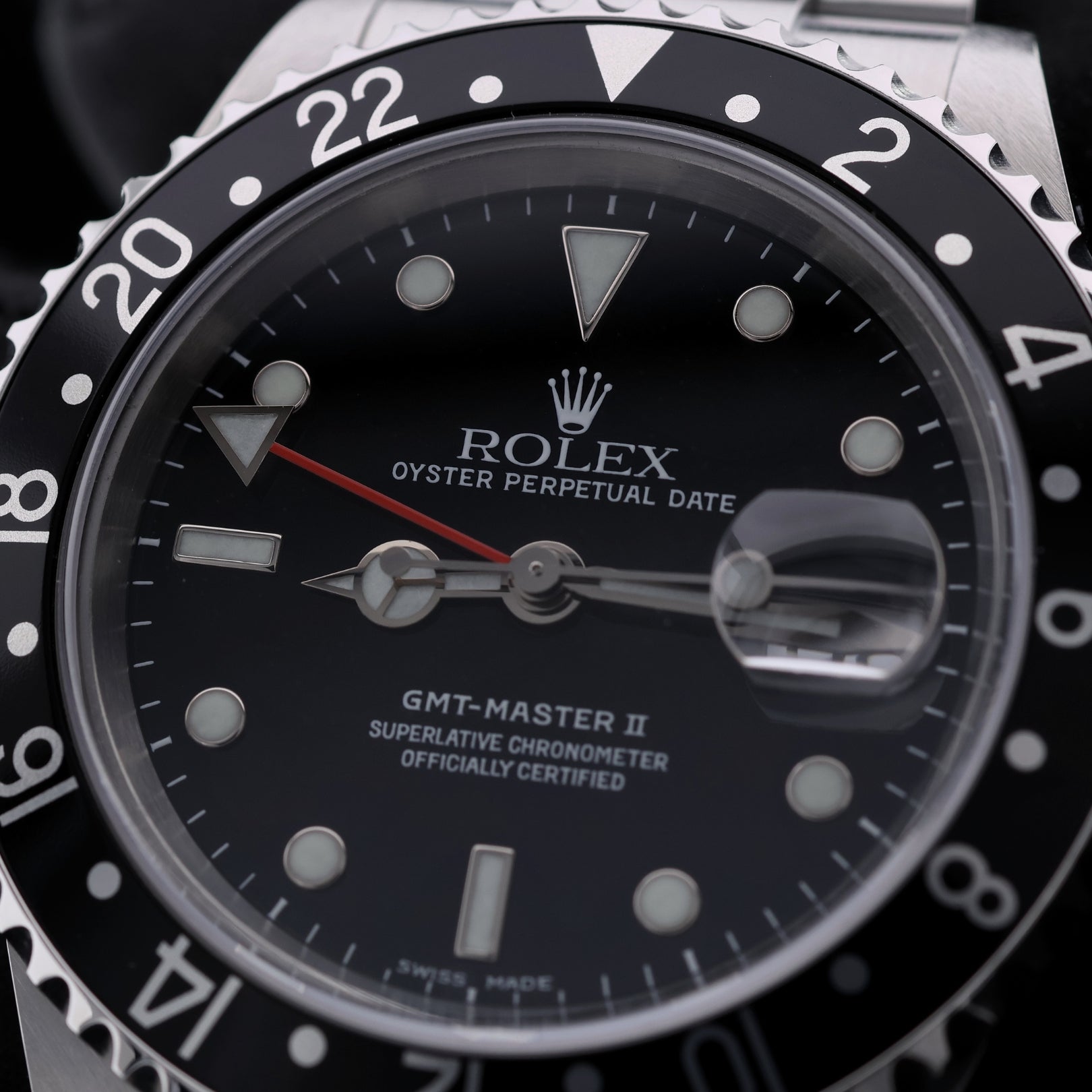 Rolex GMT Master II, Black Bezel, Oyster, LC100, Ref. 16710, 09 - 2005, B+P Erstkaufrechnung - LUXUHRIA