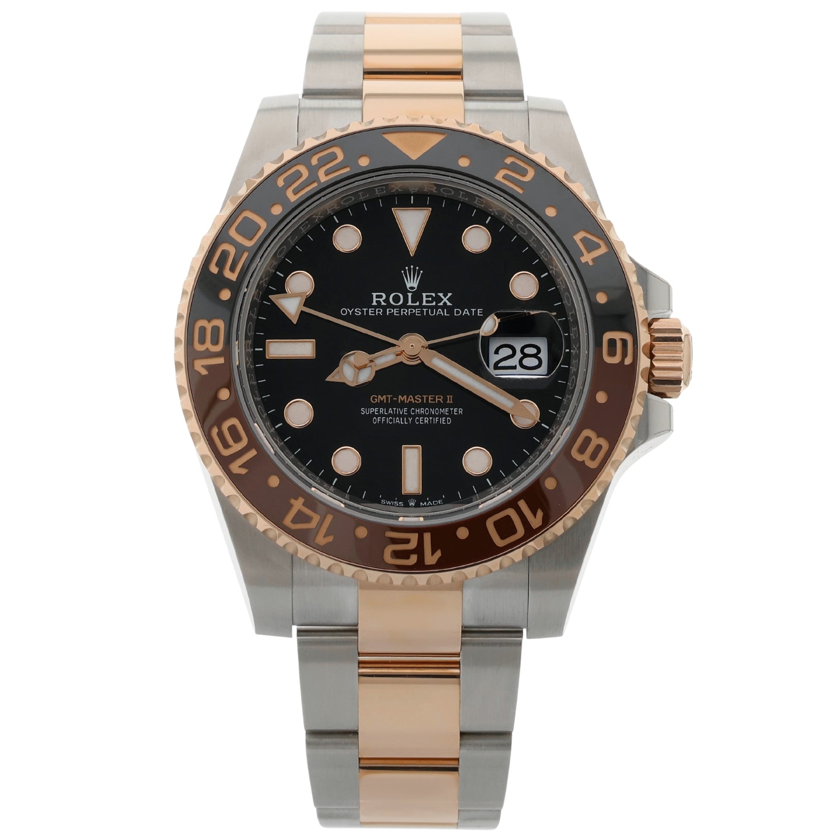 Rolex GMT Master II, "Rootbeer", Roségold/Stahl, Ref. 126711CHNR, 11-2018, B+P