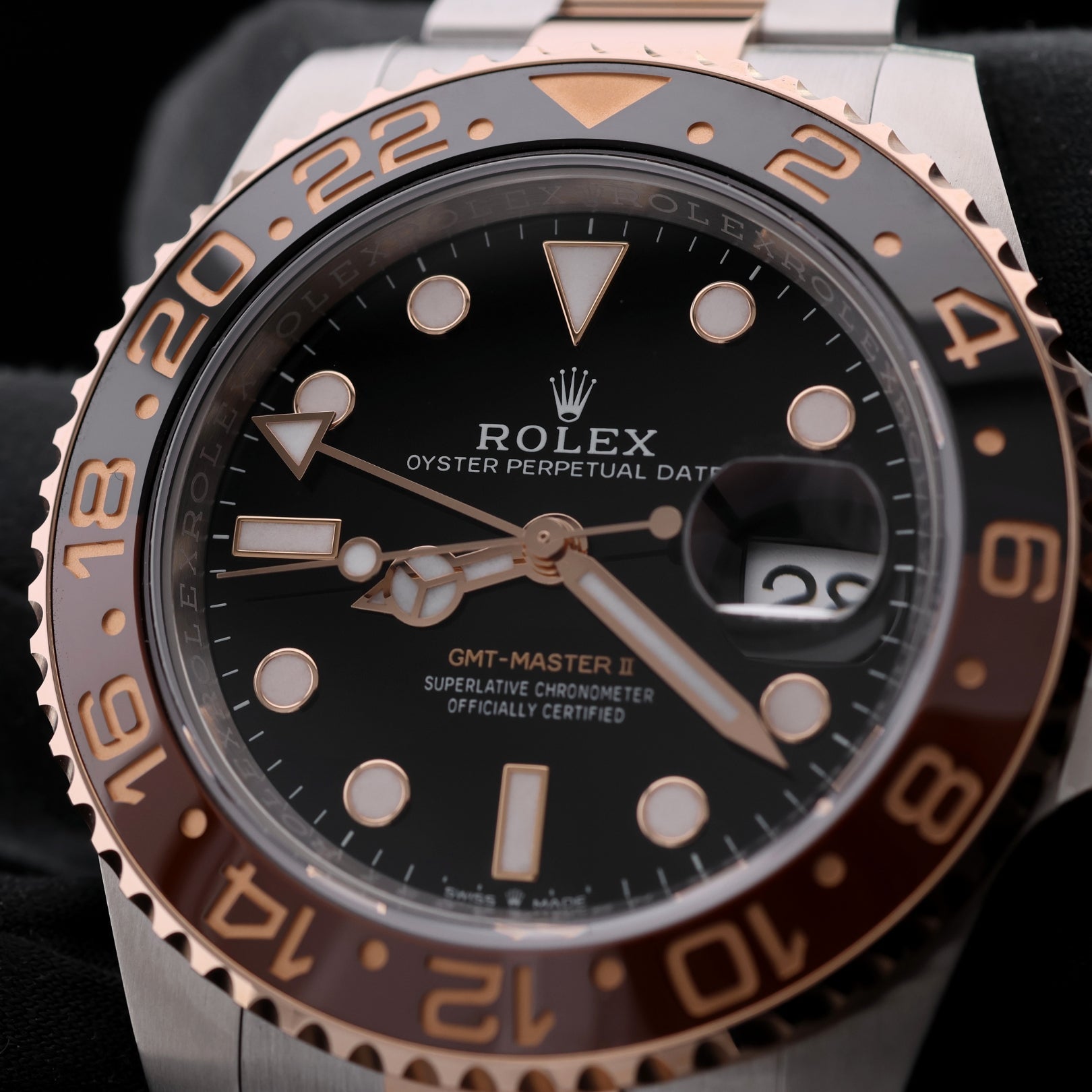 Rolex GMT Master II, "Rootbeer", Roségold/Stahl, Ref. 126711CHNR, ungetragen, 2024, B+P - LUXUHRIA