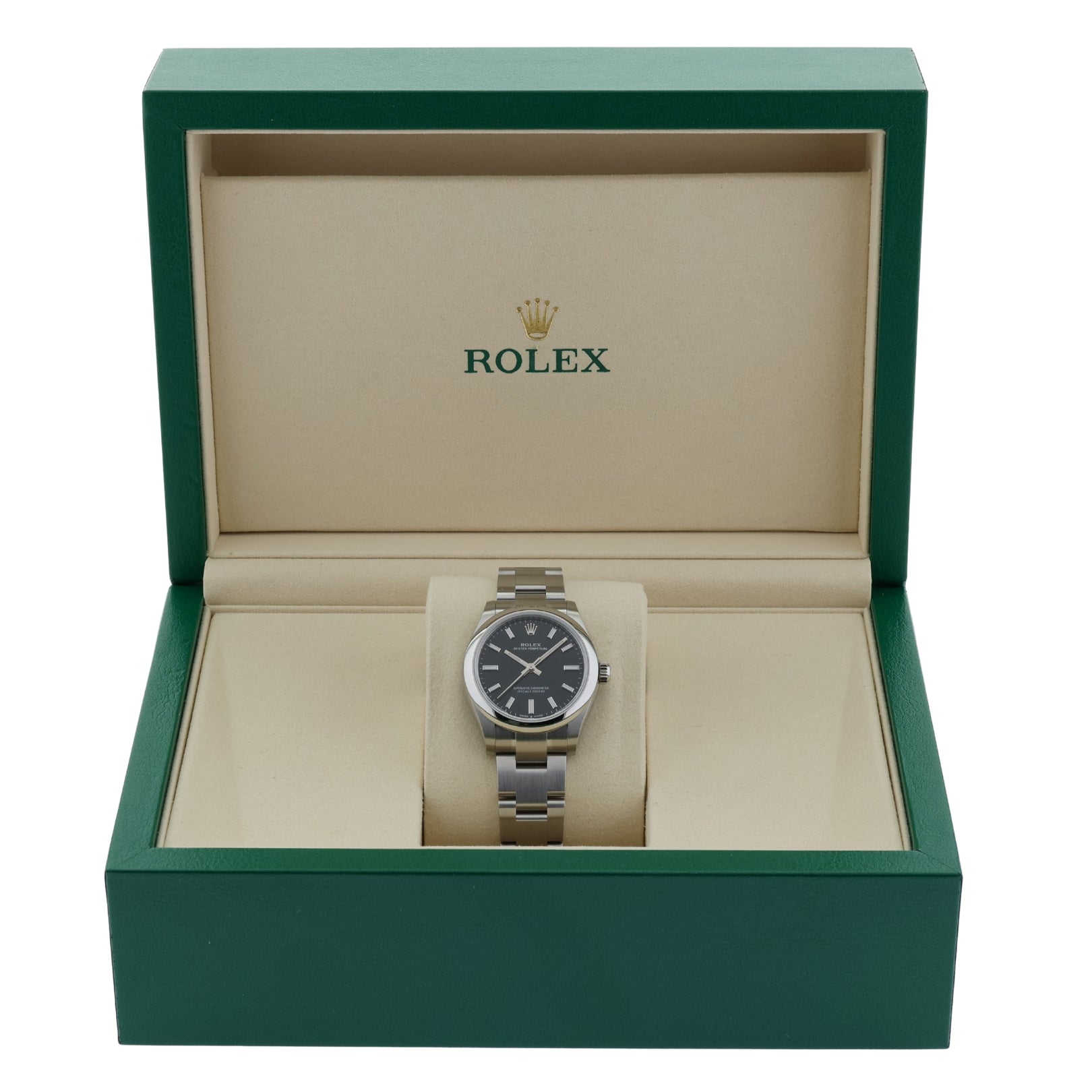 Rolex Oyster Perpetual 31, Black Dial, ungetragen, Ref. 277200, 2025, B+P - LUXUHRIA