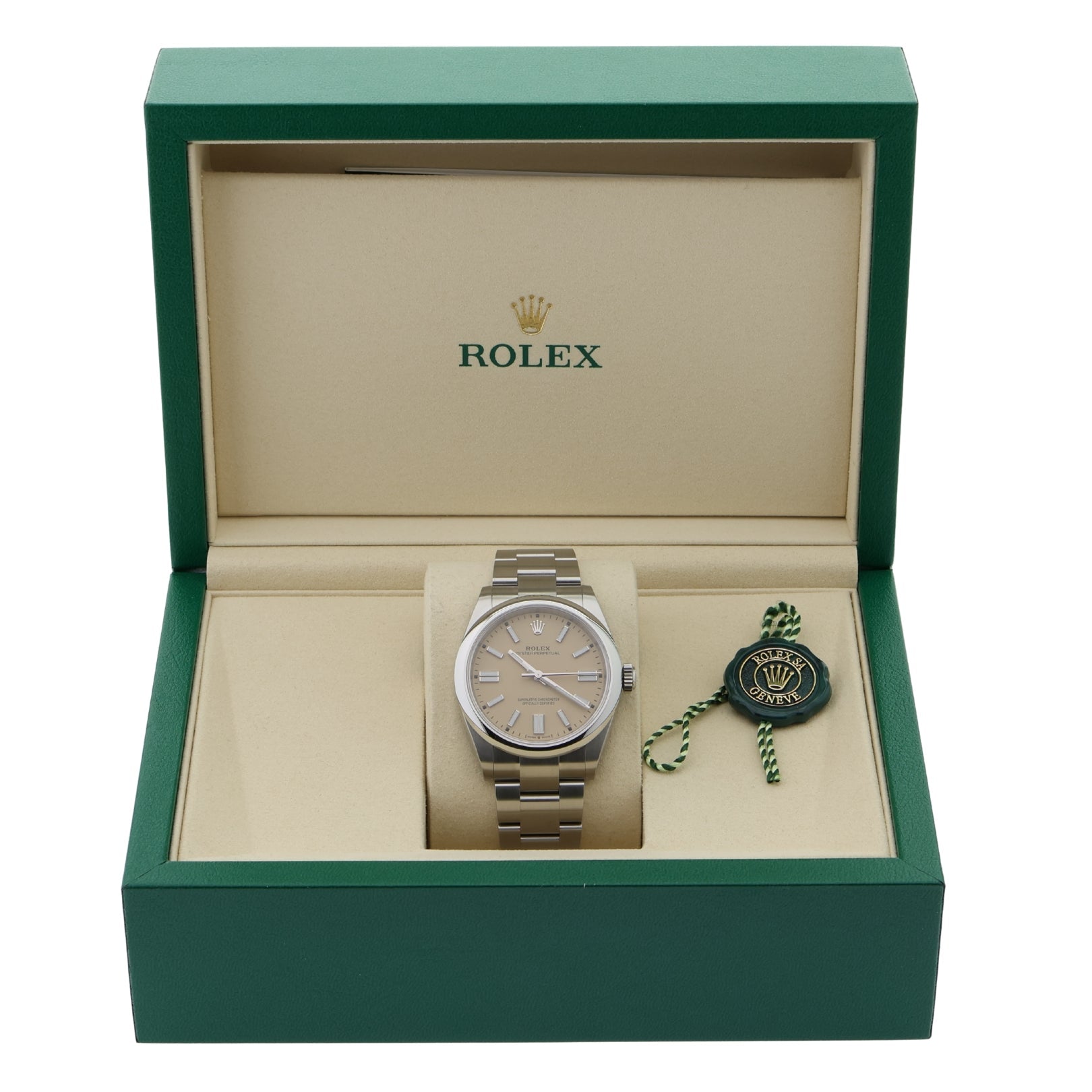 Rolex Oyster Perpetual 41, Beige Dial, ungetragen, Ref. 134300, 2025, B+P - LUXUHRIA