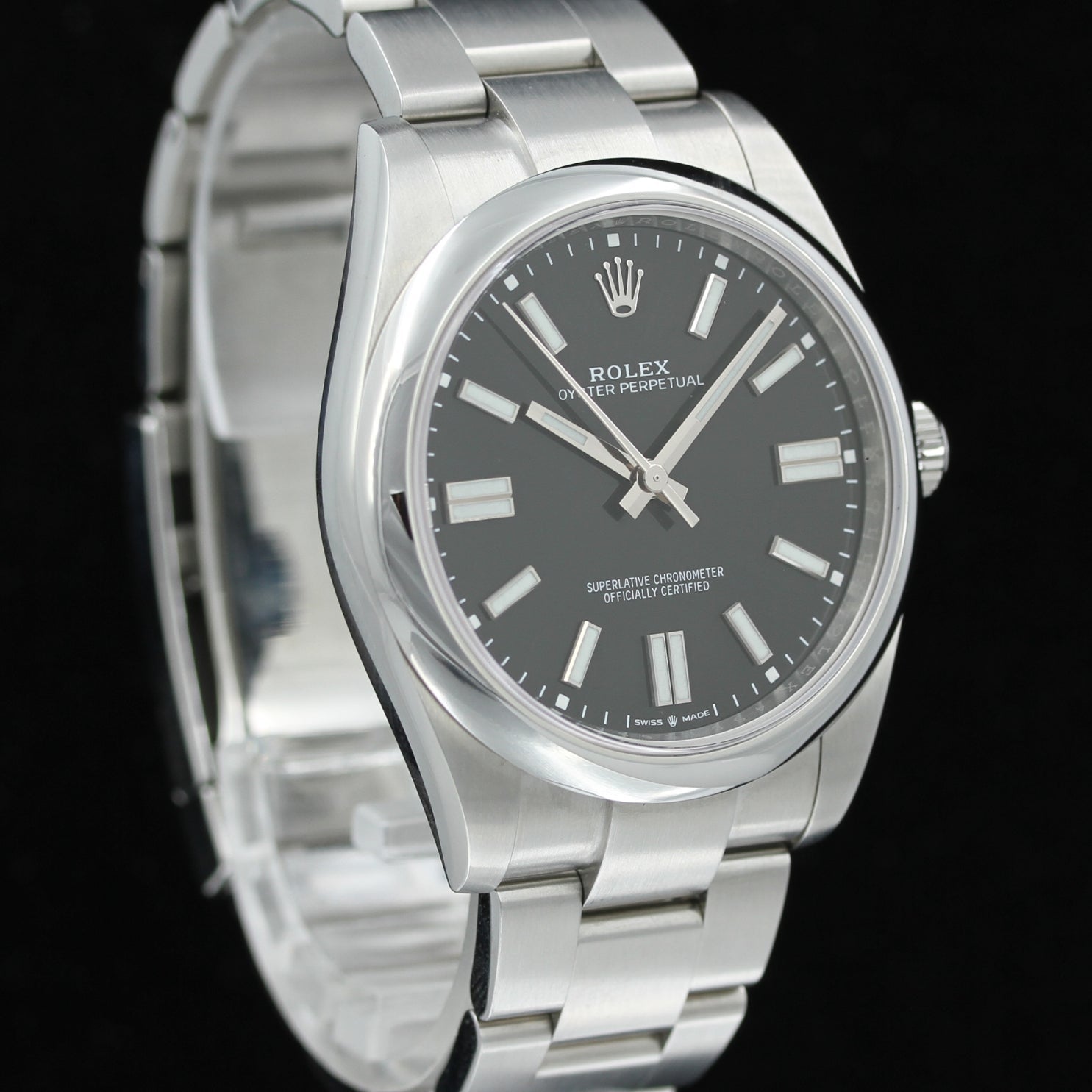 Rolex Oyster Perpetual 41, Black Dial, Ref. 124300, 11-2024, B+P - LUXUHRIA