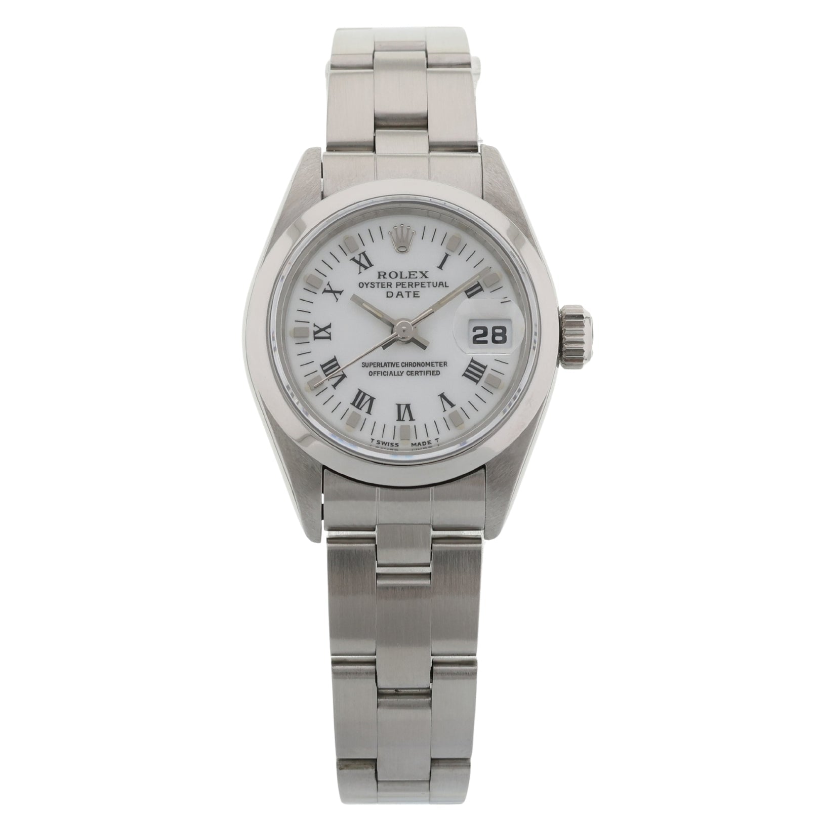 Rolex Oyster Perpetual Lady Date, White Rom. Dial, 26mm, Ref. 69160, 09 - 1998, B+P - LUXUHRIA