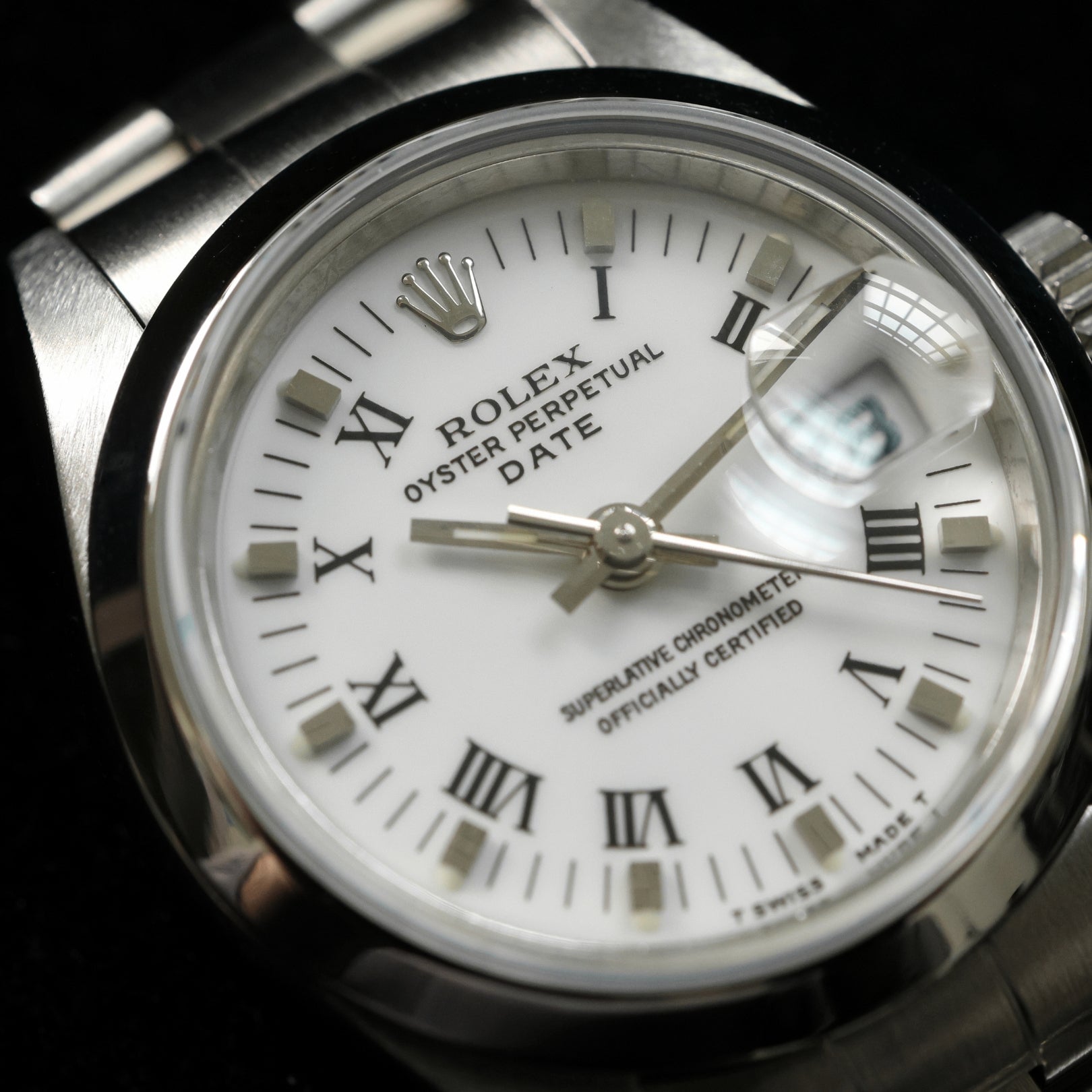 Rolex Oyster Perpetual Lady Date, White Rom. Dial, 26mm, Ref. 69160, 09 - 1998, B+P - LUXUHRIA