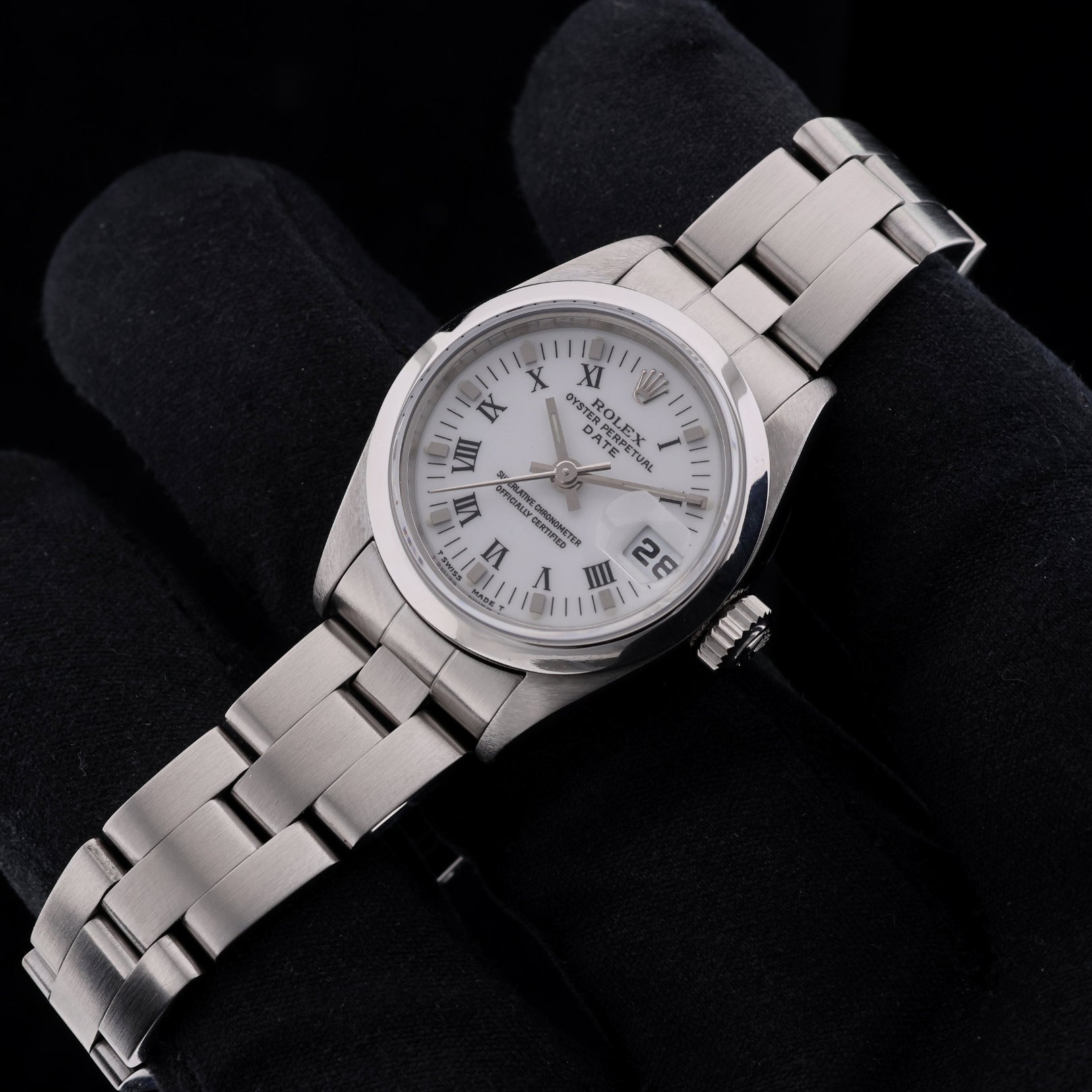 Rolex Oyster Perpetual Lady Date, White Rom. Dial, 26mm, Ref. 69160, 09 - 1998, B+P - LUXUHRIA