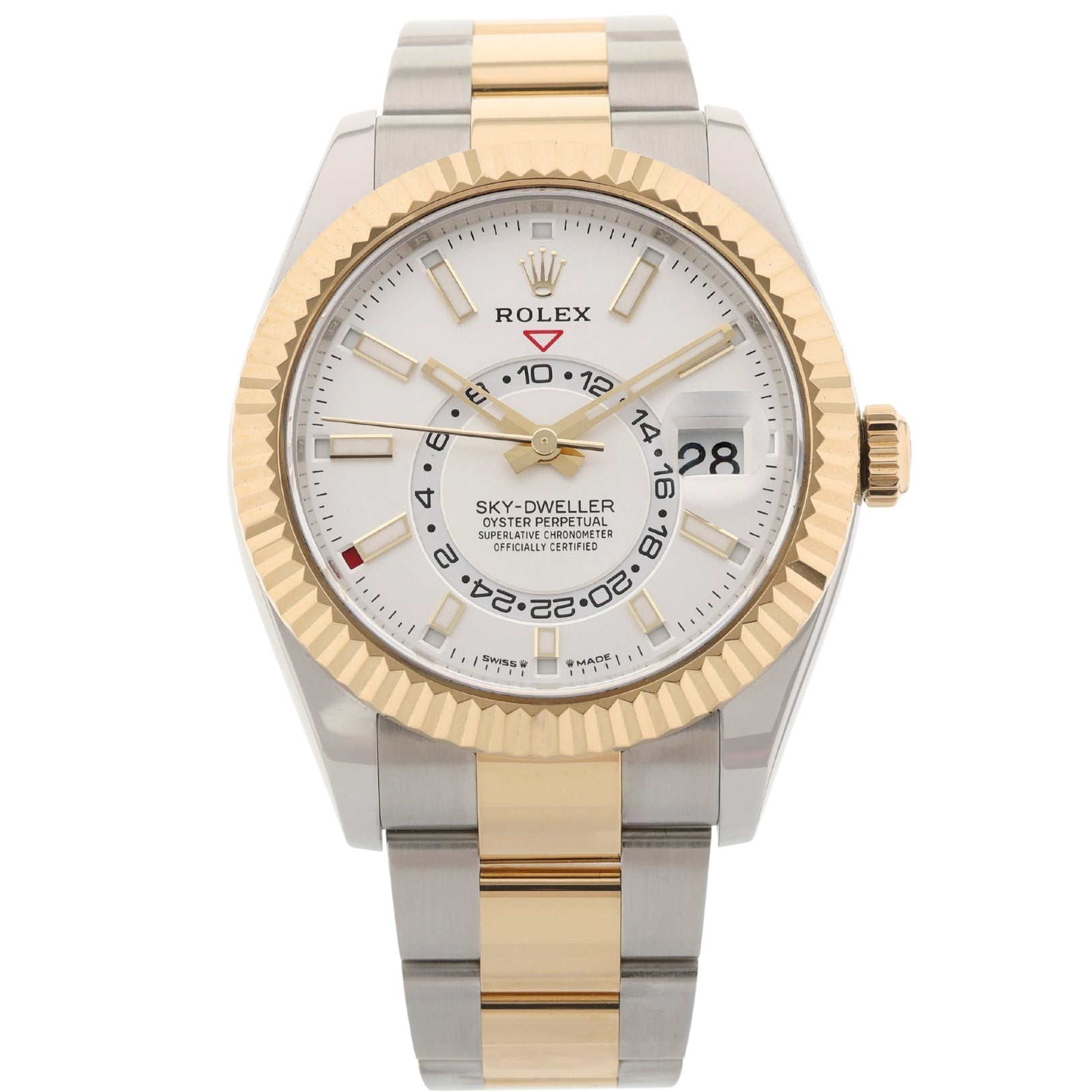 Rolex Sky - Dweller, White Dial, Stahl/Gold, 42mm, Ref. 336933, 08 - 2023, B+P - LUXUHRIA