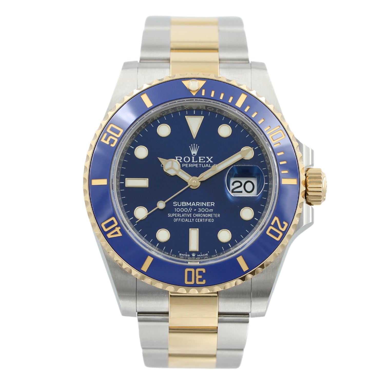 Rolex Submariner Date 41, Blau, Stahl/Gelbgold, Keramik, Ref. 126613LB, 2023, B+P - LUXUHRIA
