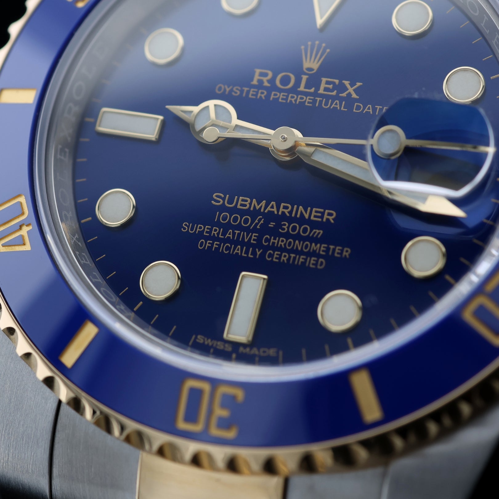 Rolex Submariner Date, Bicolor, blaues Zifferblatt, Ref. 116613LB, 04 - 2017, B+P - LUXUHRIA
