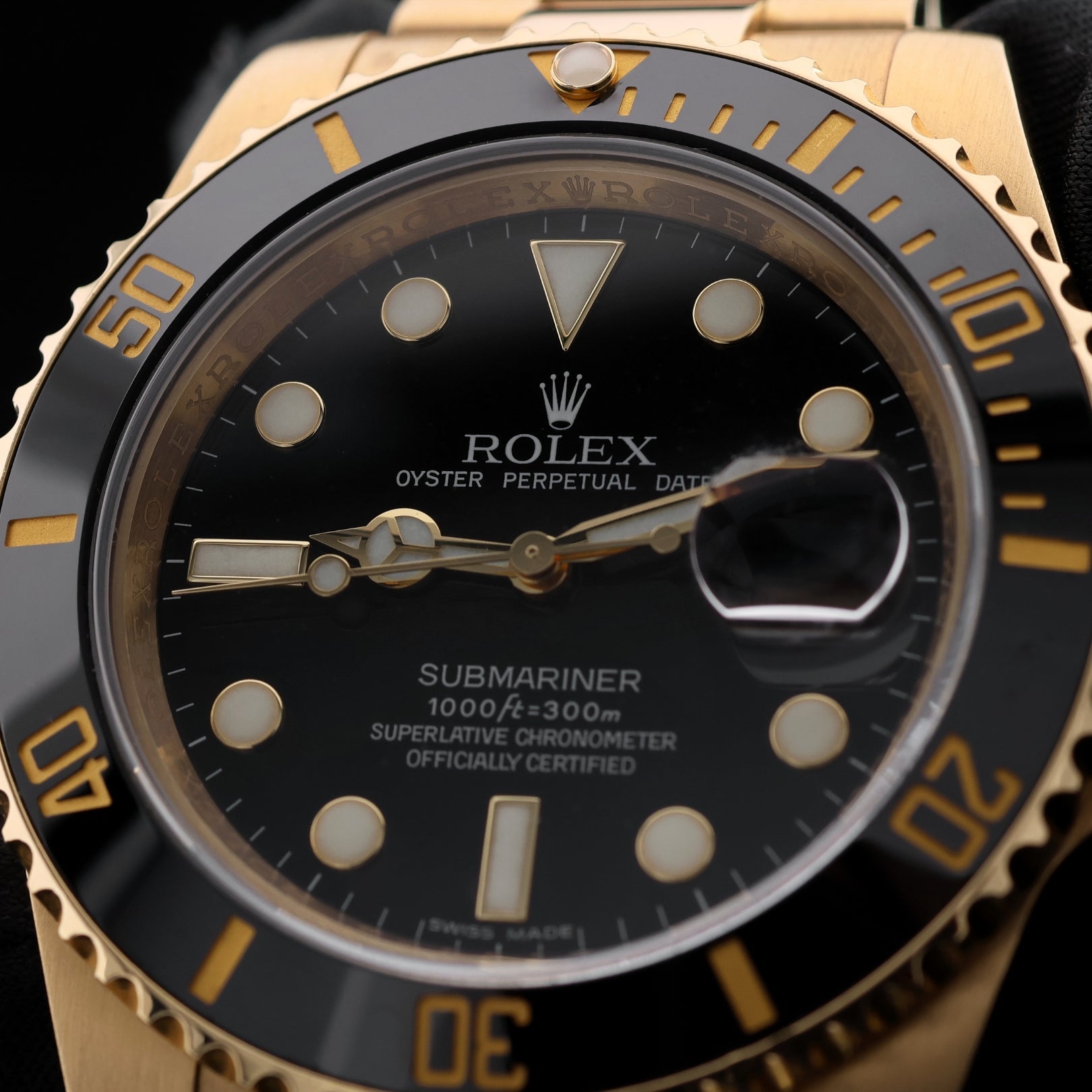Rolex Submariner Date, Gelbgold, Black Dial, Ref. 116618LN, LC100, 08 - 2011, B+P - LUXUHRIA