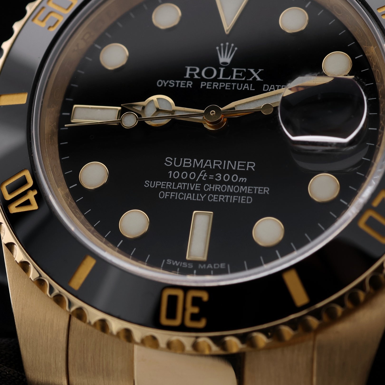 Rolex Submariner Date, Gelbgold, Black Dial, Ref. 116618LN, LC100, 08 - 2011, B+P - LUXUHRIA