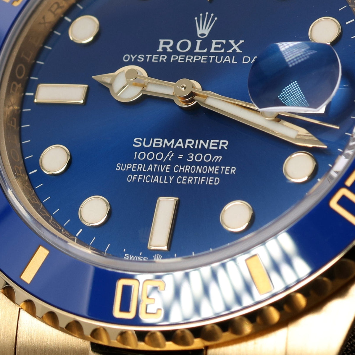 Rolex Submariner Date, Gelbgold, Blue Dial, Ref. 126618LB, 2024, B+P - LUXUHRIA