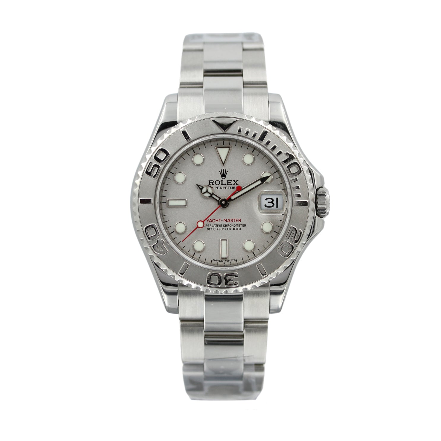 Rolex Yachtmaster 35 mm, Edelstahl/Platin, Ref. 168622, 2011, B+P - LUXUHRIA