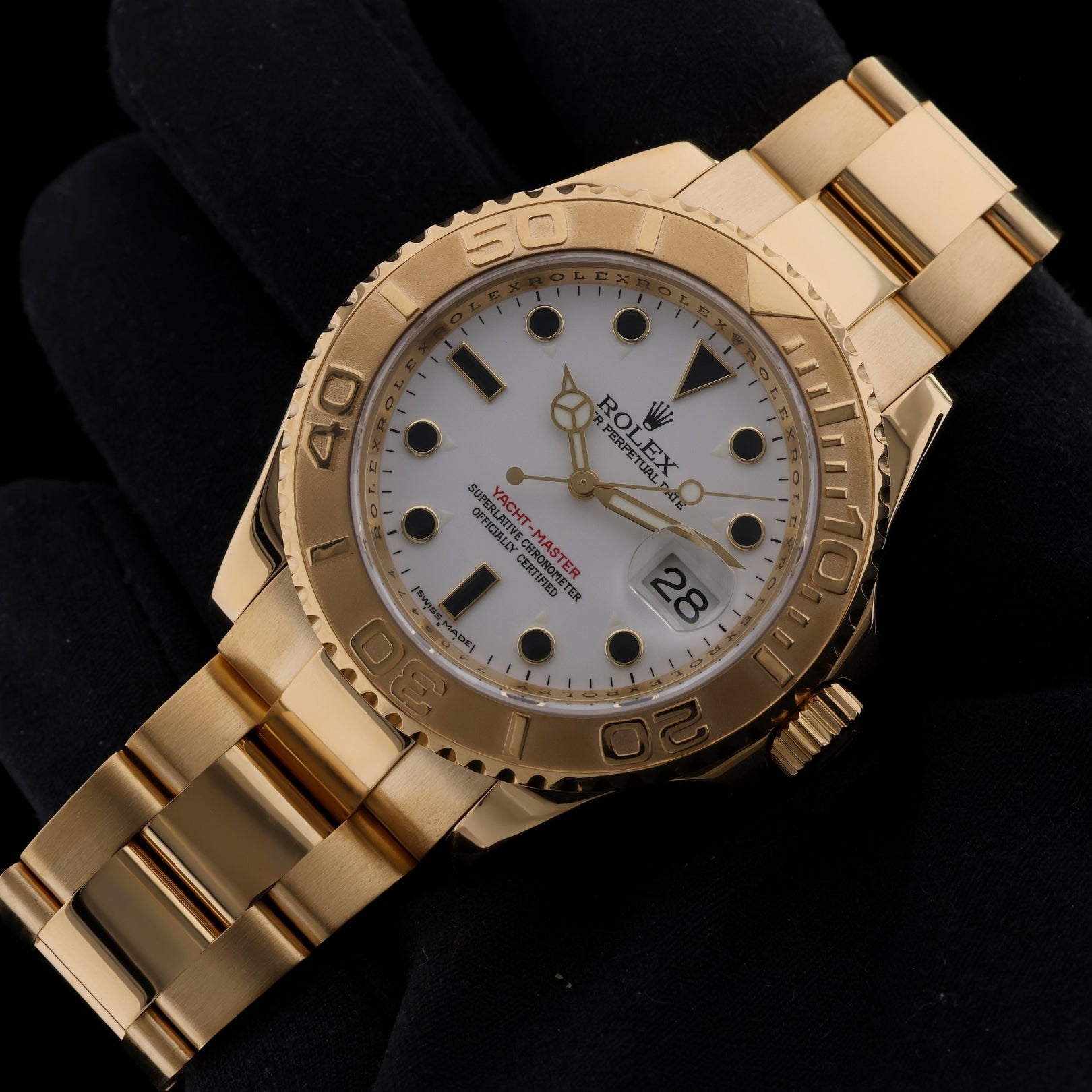 Rolex Yachtmaster 40, Gelbgold, Erstkaufrechnung, Z - Serie, Ref. 16628, 2011, B+P - LUXUHRIA
