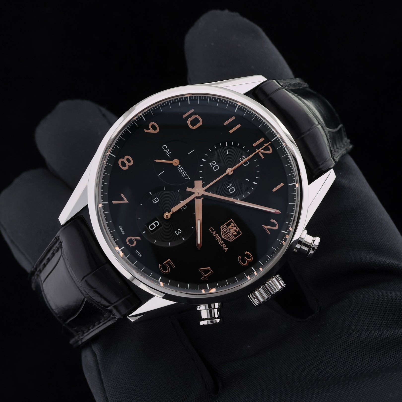 TAG Heuer Carrera, Edelstahl, Calibre 1887, 43 mm, Ref. CAR2014 - 4, B+P - LUXUHRIA