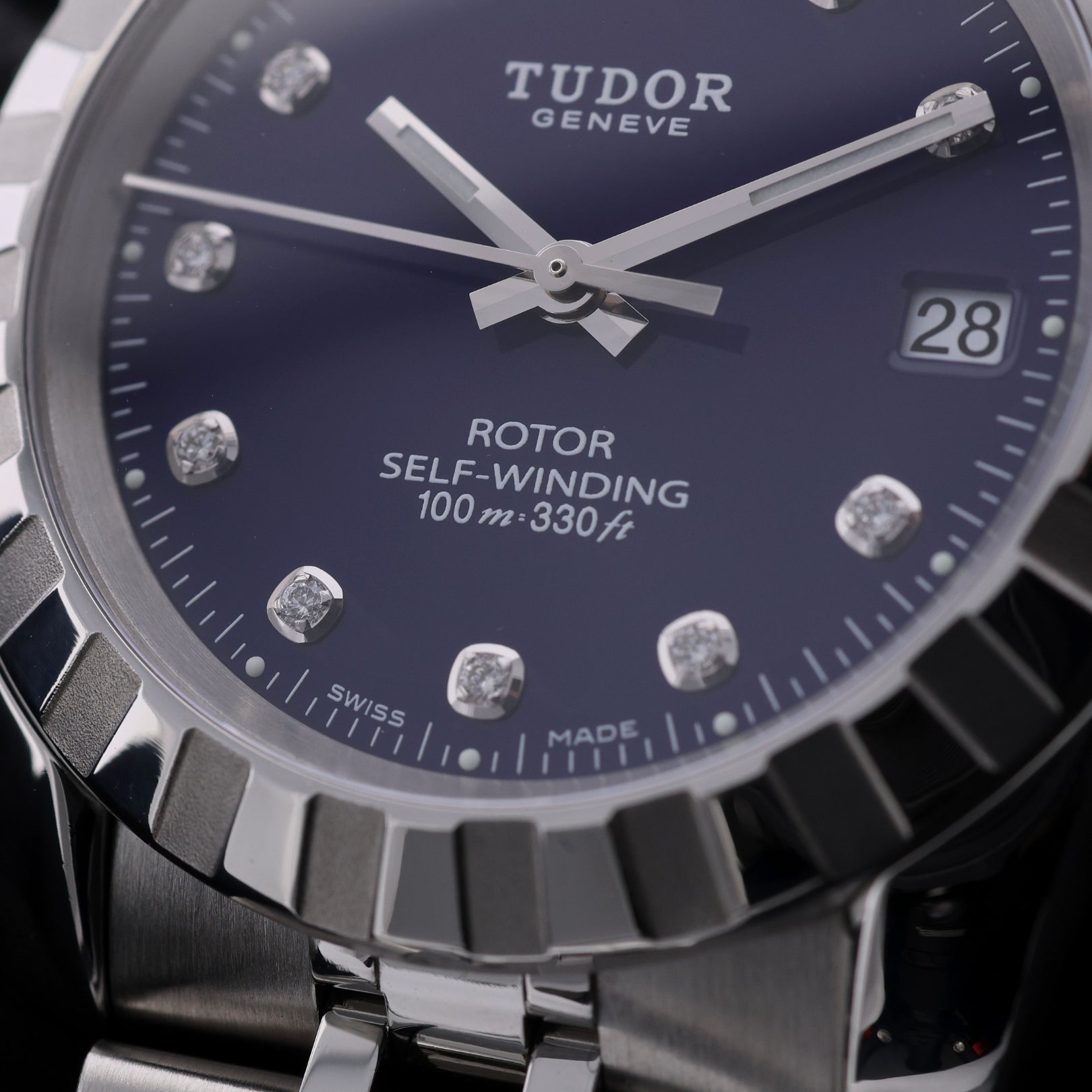 Tudor Classic Date, Blue Diamond Dial, 38mm, Ref. 21010, 09-2015, B+P - LUXUHRIA