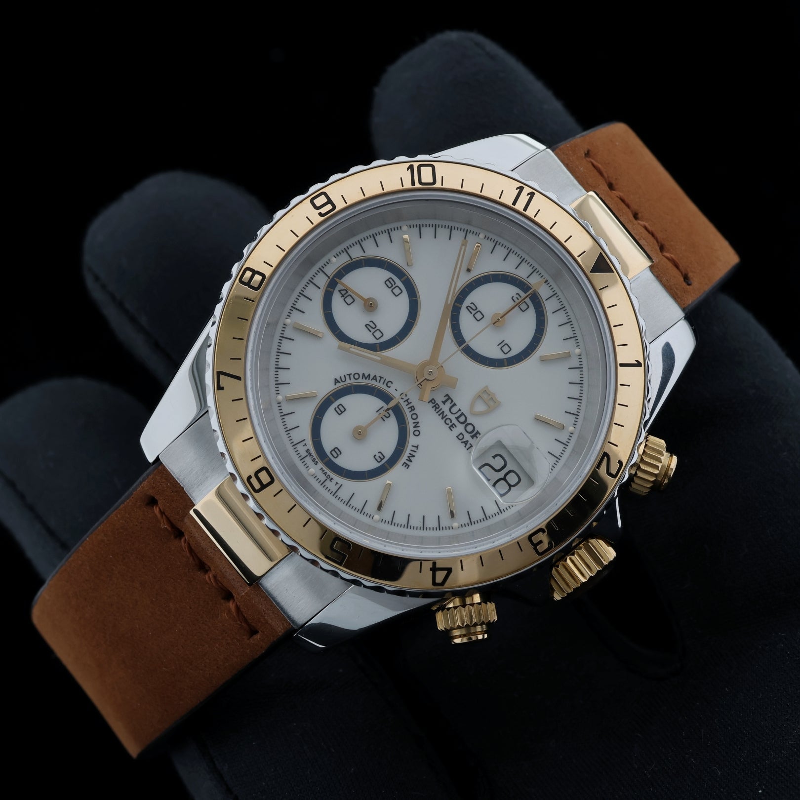 Tudor Prince Date 40mm, Bicolor, Chrono, Ref. 79273, B+P - LUXUHRIA