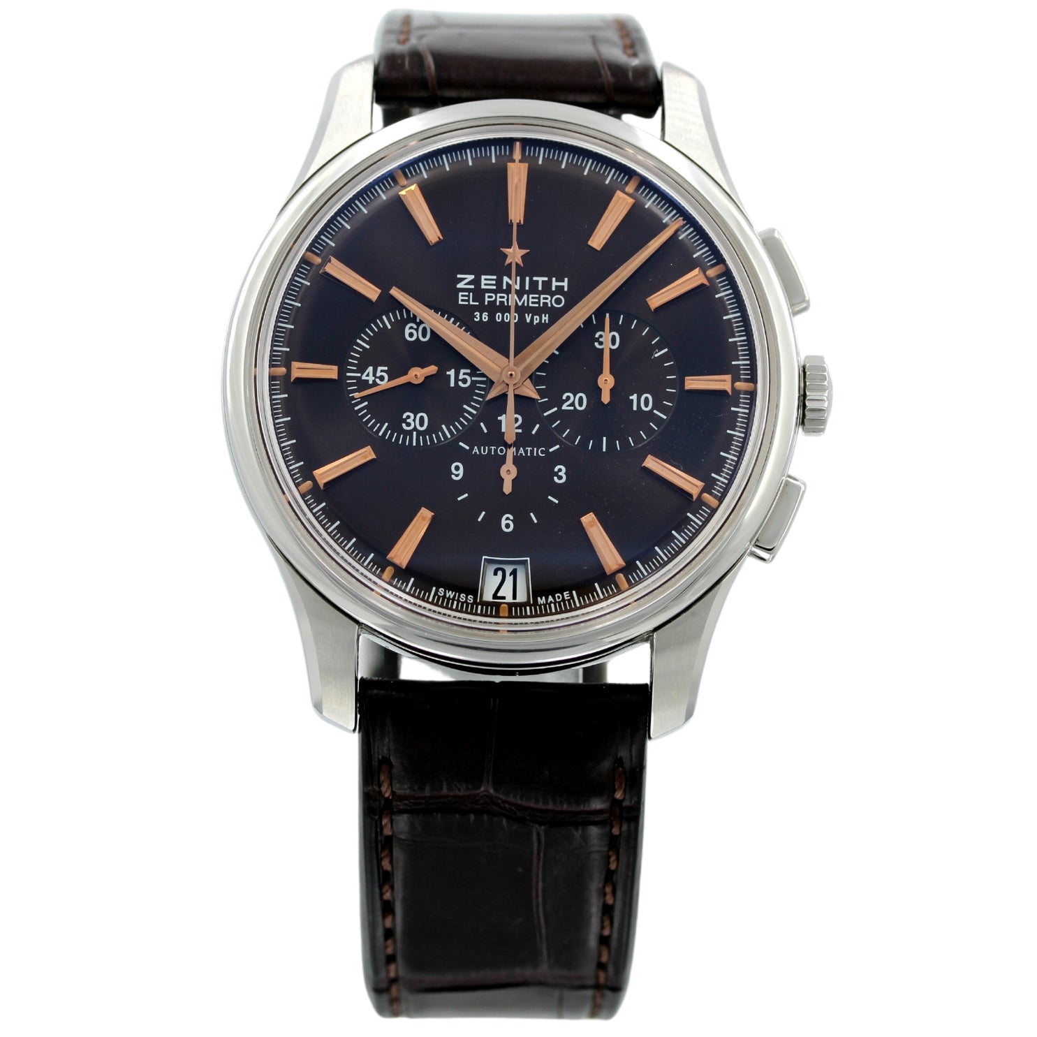 Zenith Captain Chronograph 42mm, Brown Dial, El Primero, Ref. 03.2110 