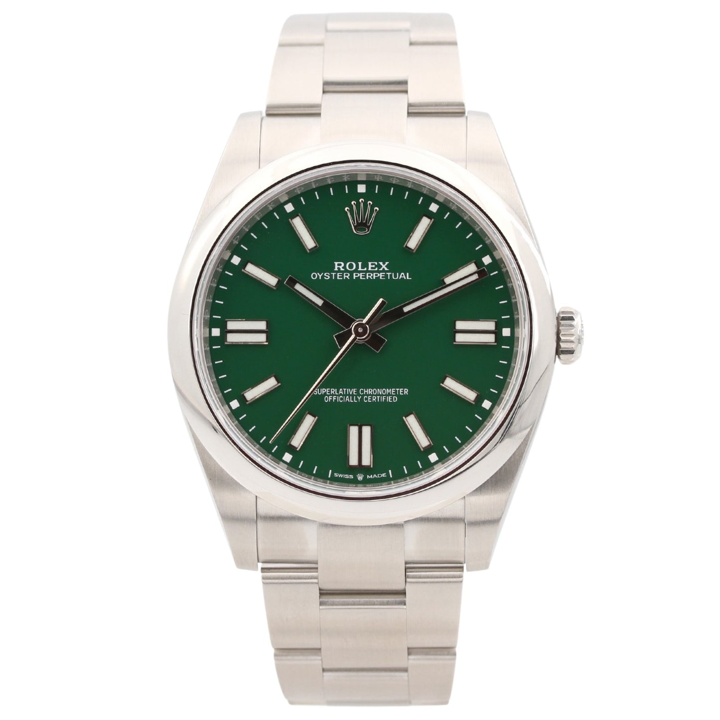 Rolex Oyster Perpetual 41, Grün, ungetragen, 124300, 2023, B+P