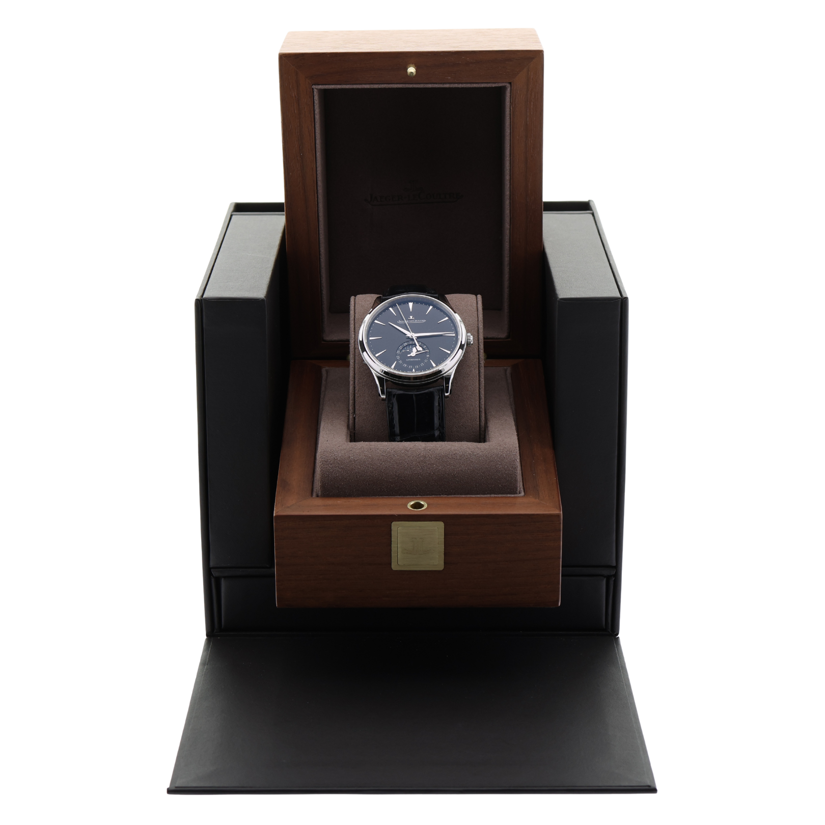 Jaeger-LeCoultre Master Ultra Thin Moon, Black Dial, Edelstahl, Ref. Q1368471, 12-2024, B+P