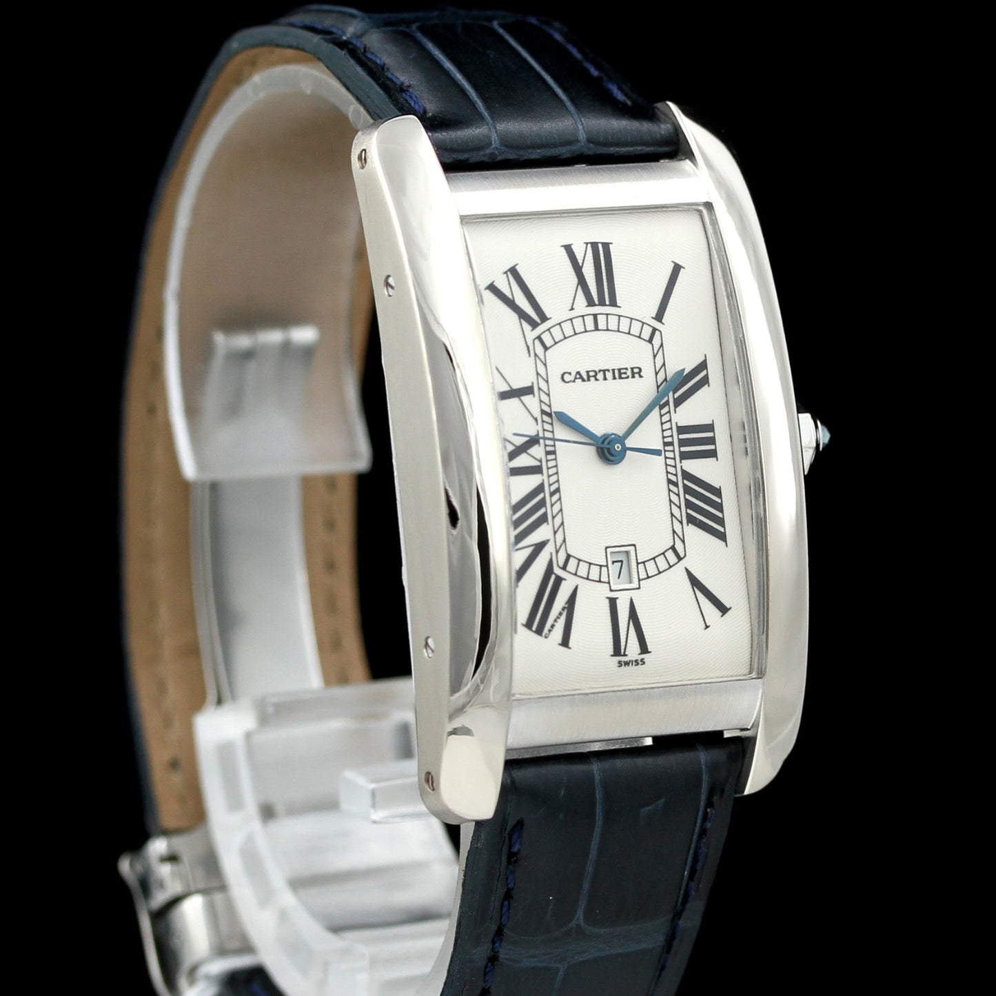 Cartier Tank Americaine XL, Weissgold, Faltschliesse, Folding clasp, 1741, B+P