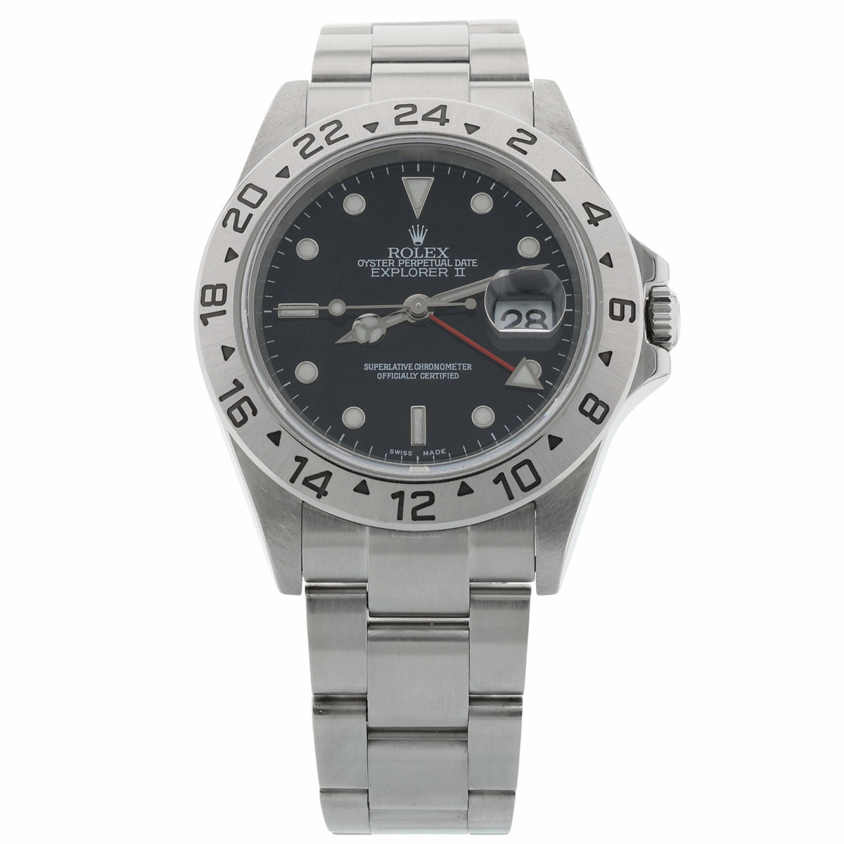 Rolex Explorer II, Black Dial, Edelstahl, Service 2020, Ref. 16570, 06-2004, B+P