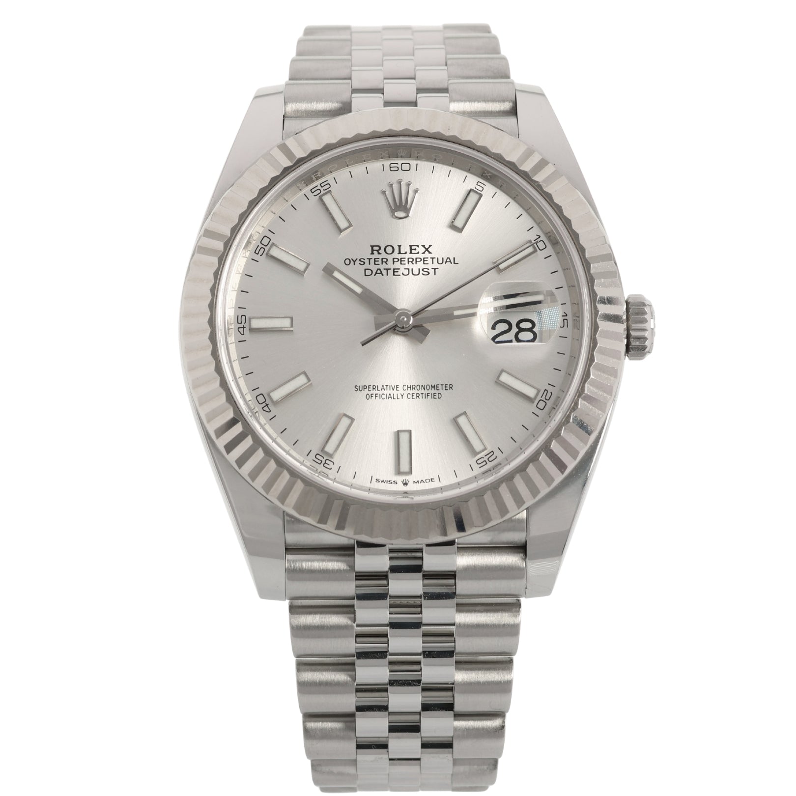 Rolex Datejust 41, Silver Dial, Jubilee, Ref. 126334, 12-2021, B+P