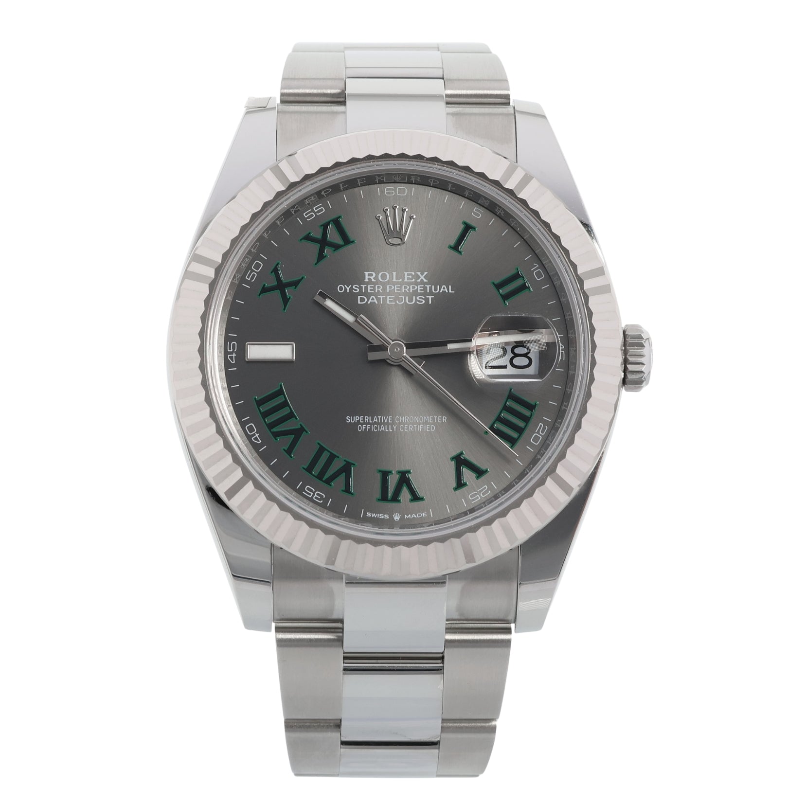 Rolex Datejust 41 "Wimbledon", Oyster, mit Erstkaufrechnung, Ref. 126334, 05-2025, B+P