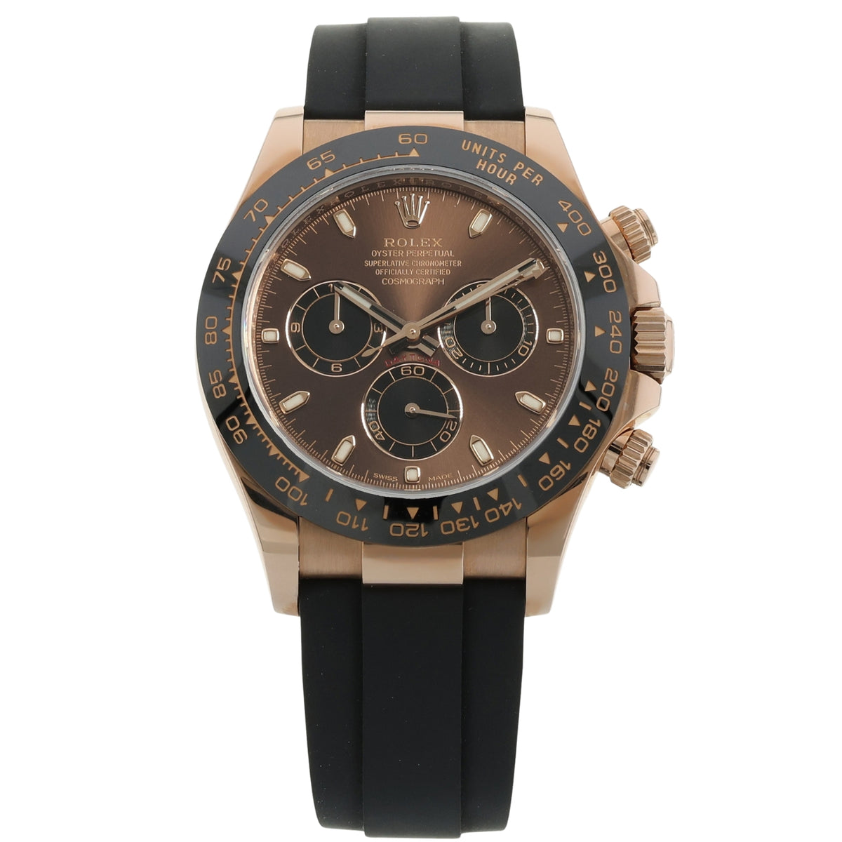 Rolex Daytona Everose Gold, Chocolate Dial, Oysterflex, Ref. 116515LN, 2020, B+P