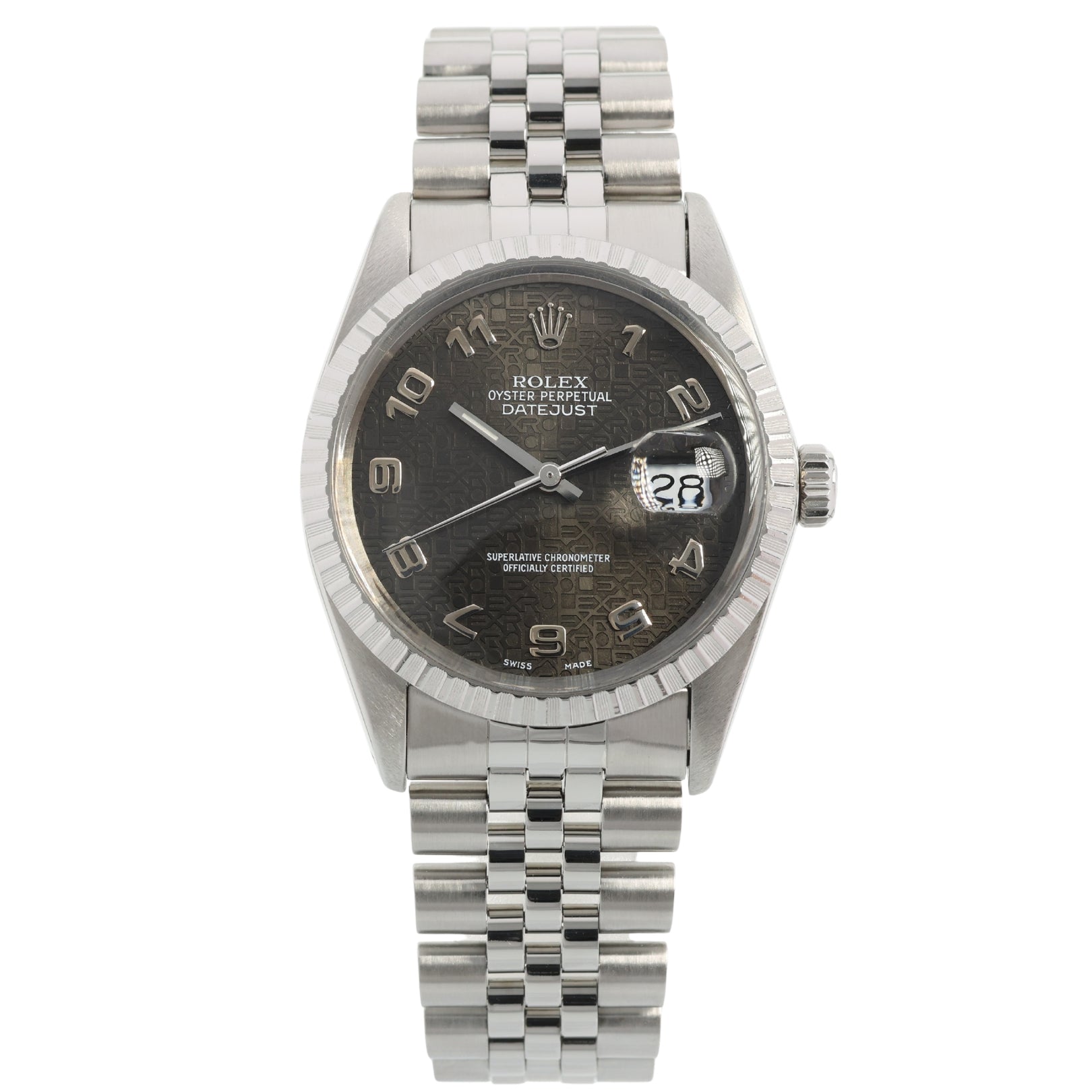 Rolex Datejust 36, Black Jubilee Dial, Jubilee Armband, LC100, Ref. 16030, 12-1987, B+P