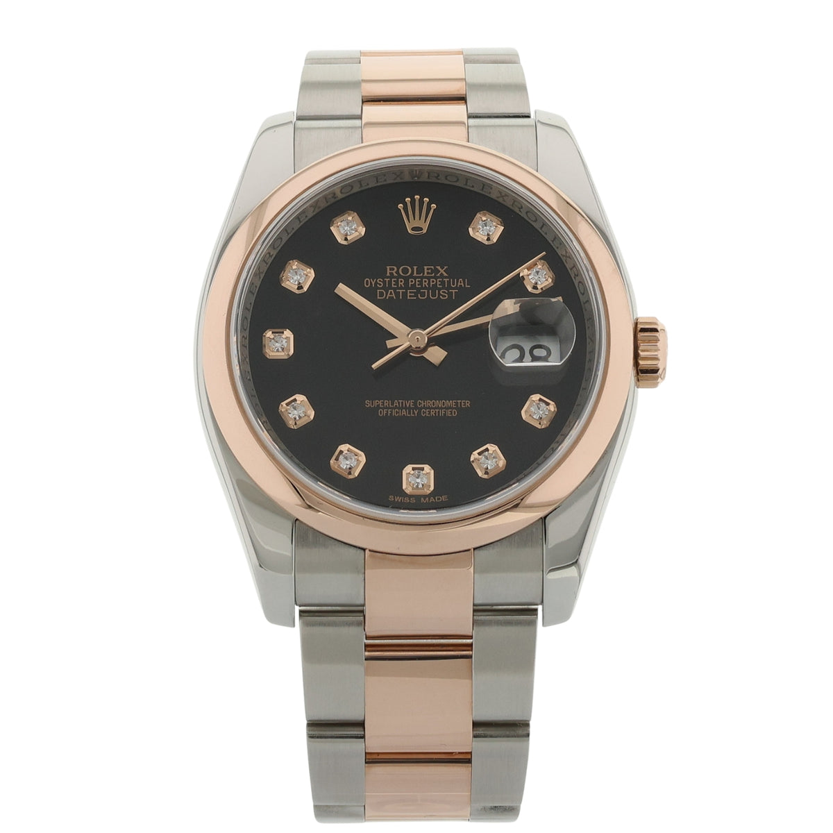 Rolex Datejust 36, Black Diamond Dial, Oyster, LC100, Ref. 116201, 01-2010, B+P