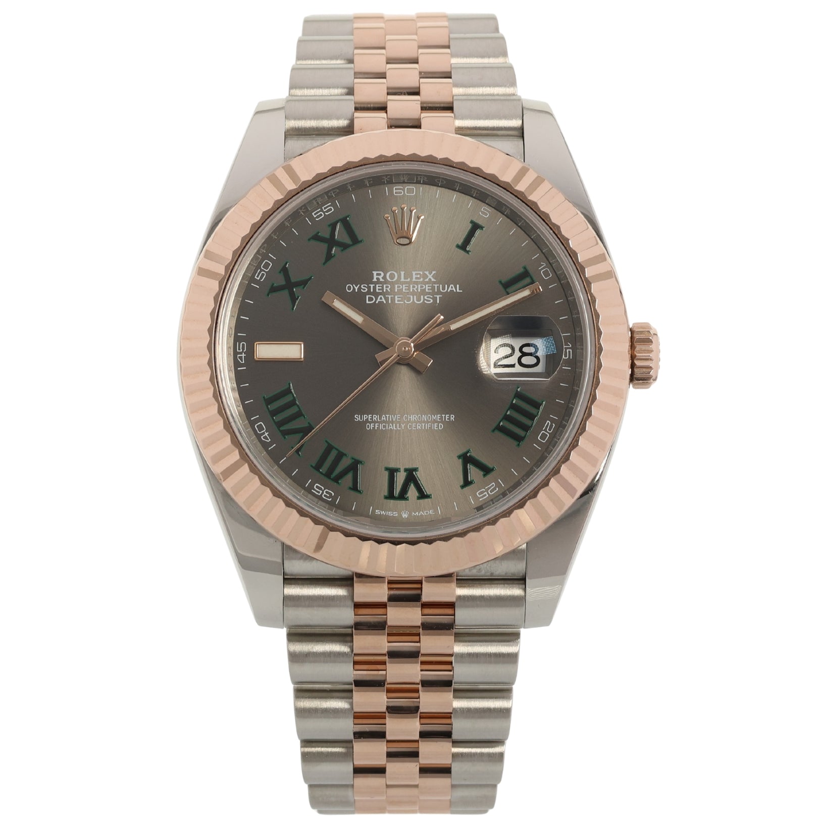 Rolex Datejust 41, Wimbledon Dial, Jubilee, Rolesor Everose, Ref. 126331, 12-2019, B+P