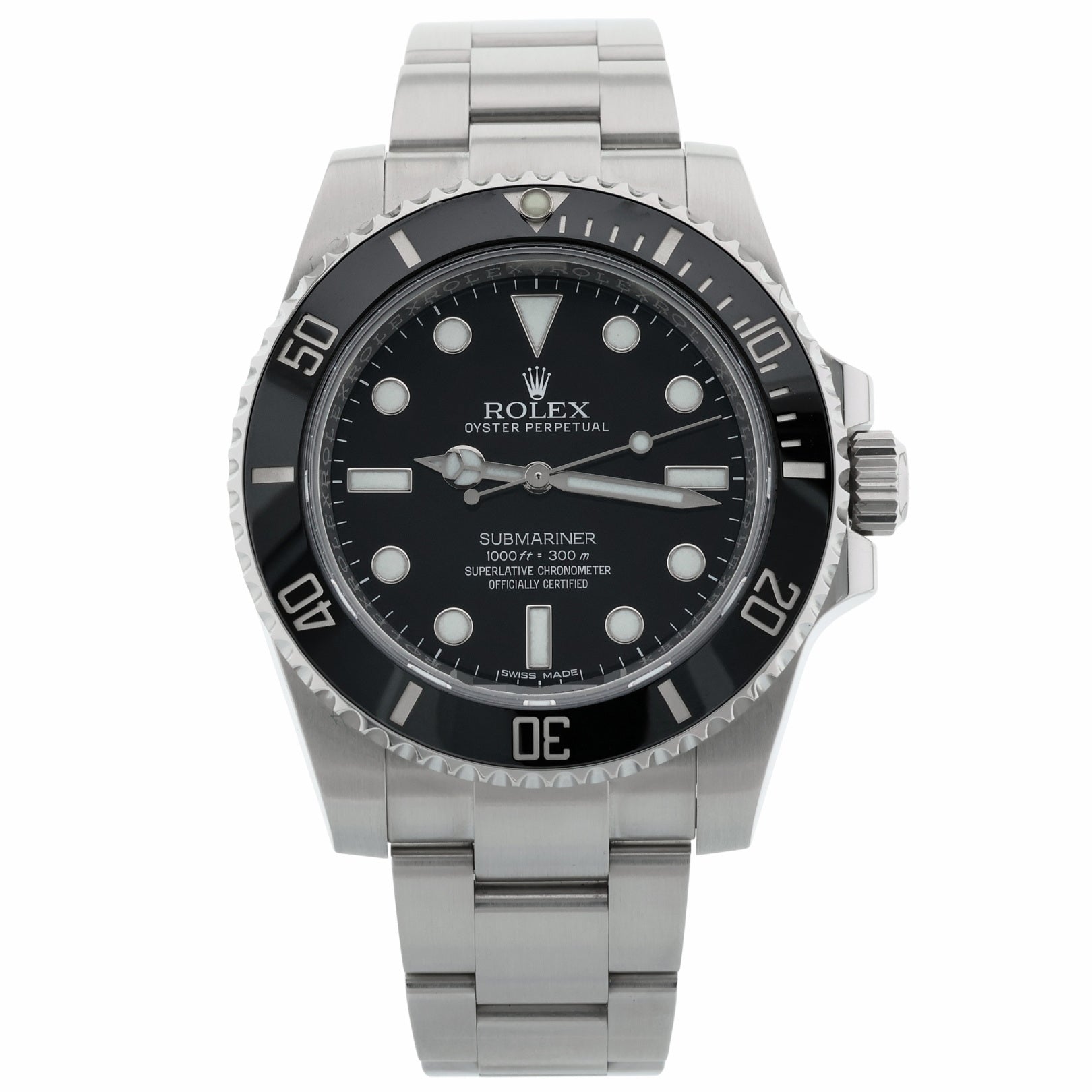 Rolex Submariner NoDate, Cerachrom-Lünette, Ref. 114060, 05-2014, B+P