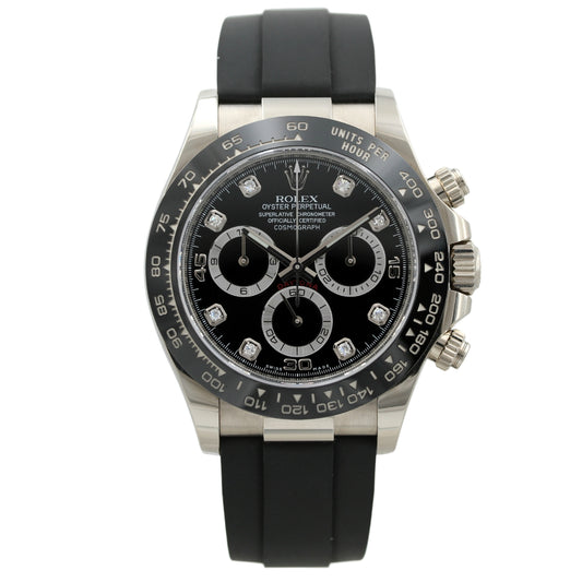 Rolex Daytona Weißgold, Brillant Zifferblatt, Ref. 116519LN, 2020, B+P