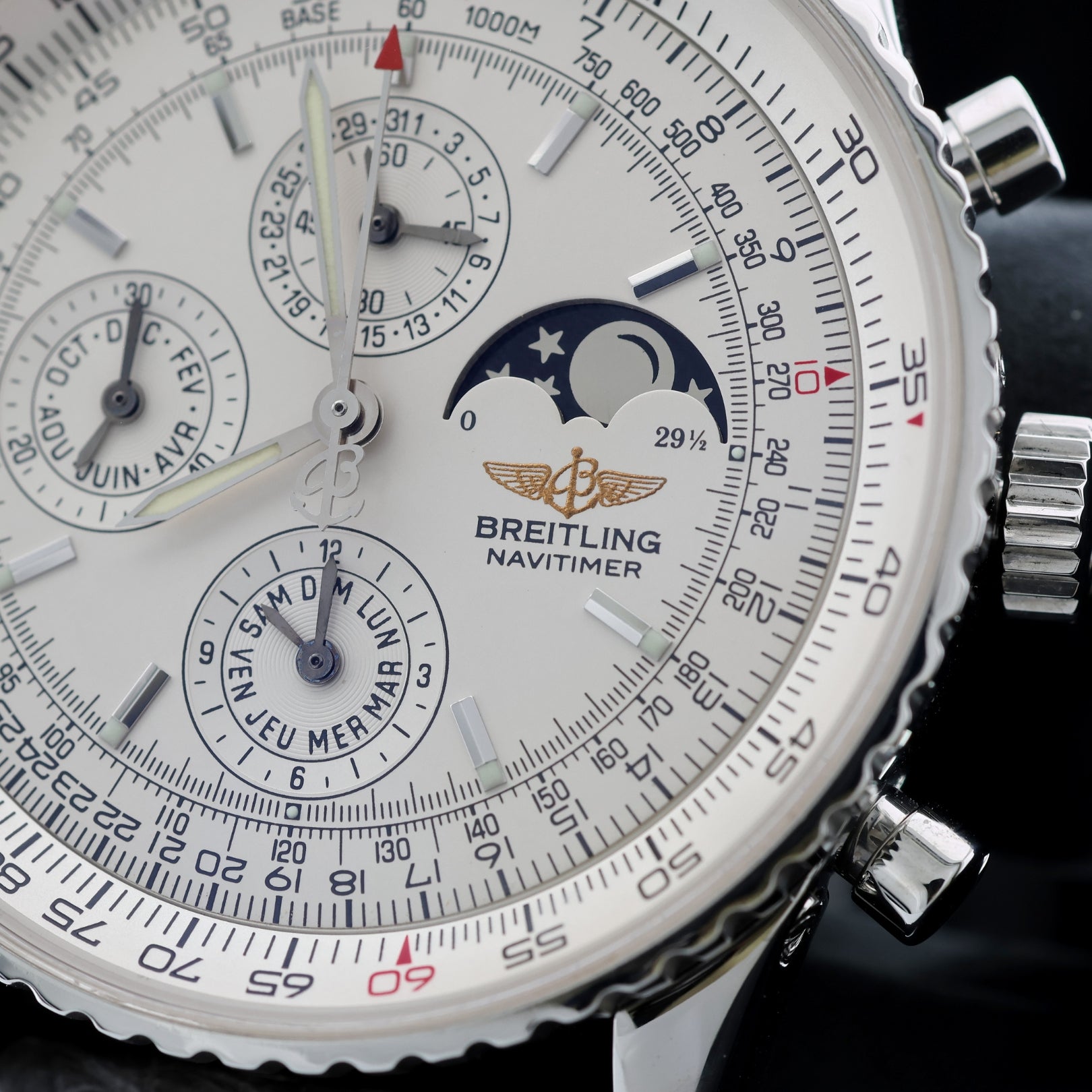 Breitling Montbrillant Olympus, White, Lederarmband, Faltschliesse, Ref. A19340, B+P