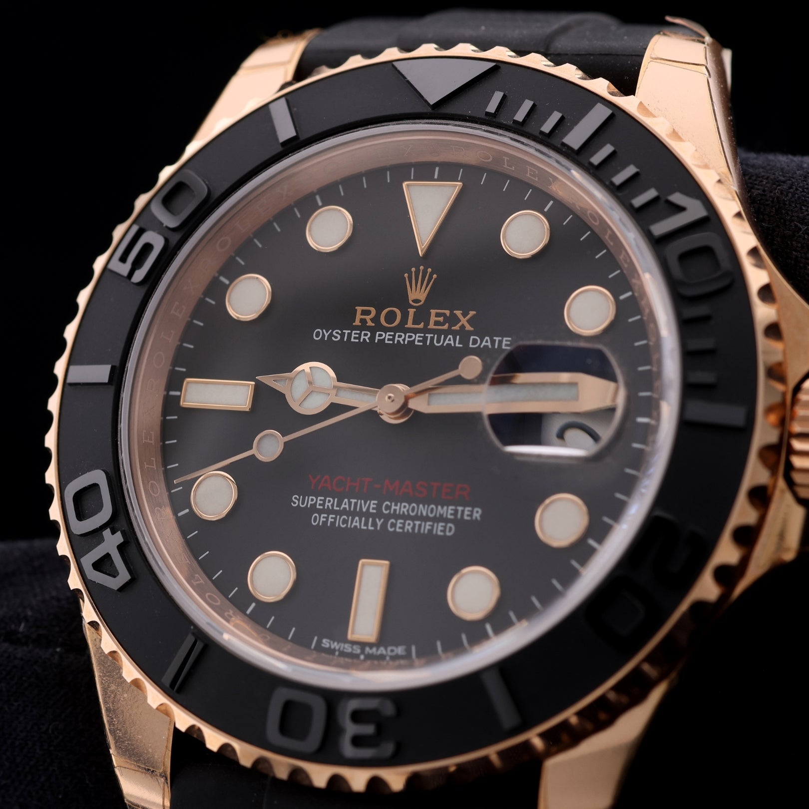 Rolex Yacht-Master 40, Oysterflex, Rosegold, Fullsticker, Ref. 116655, 08-2017, B+P