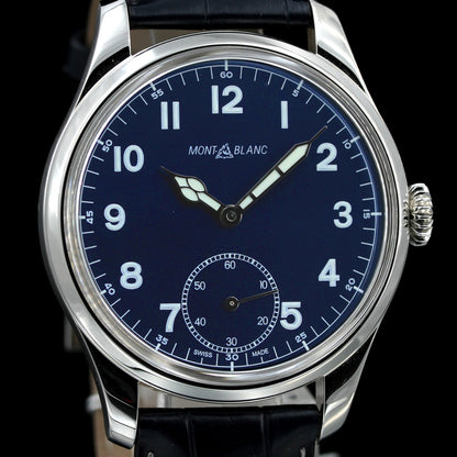 Montblanc 1858, Manual Small Second, Ref. 113702, Blue Dial, B+P