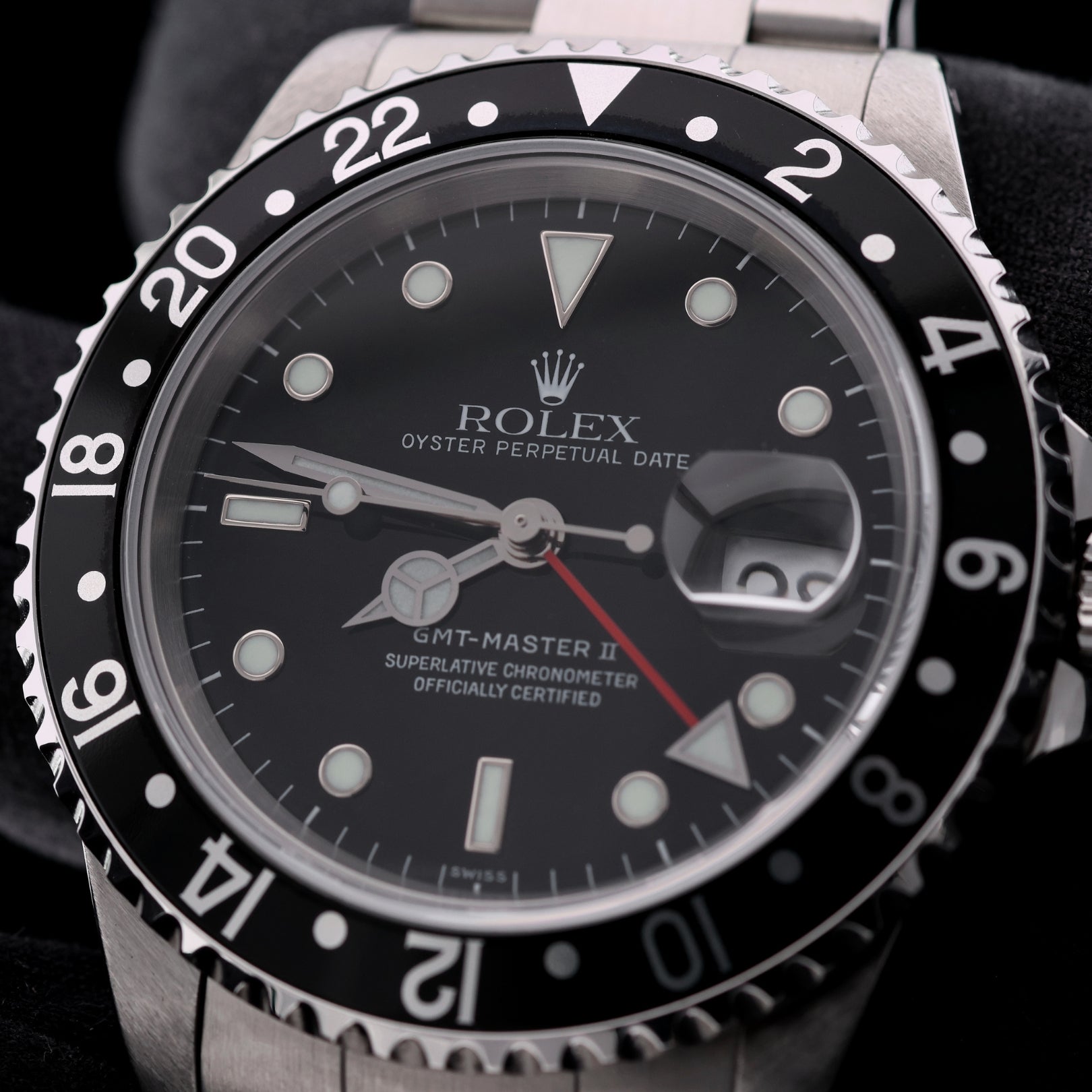 Rolex GMT Master II, Black Bezel, Oyster, LC100, Ref. 16710, 11-1999, B+P