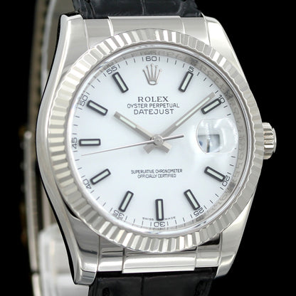 Rolex Datejust 36, leather strap, folding clasp, LC100, 116138