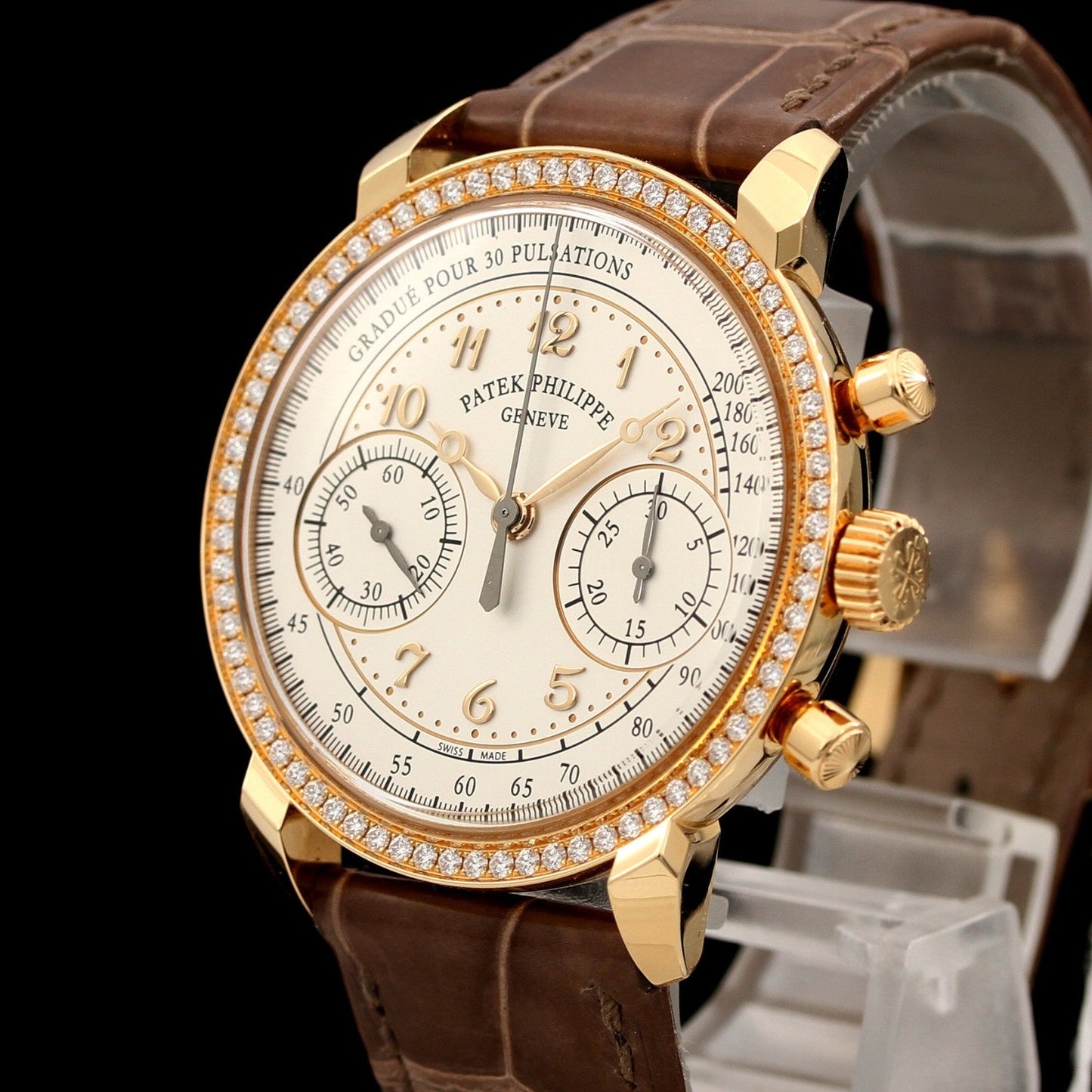 Patek Philippe Chronograph, 99 Diamonds, Handaufzug, 7150/250R-001, ungetragen, B+P