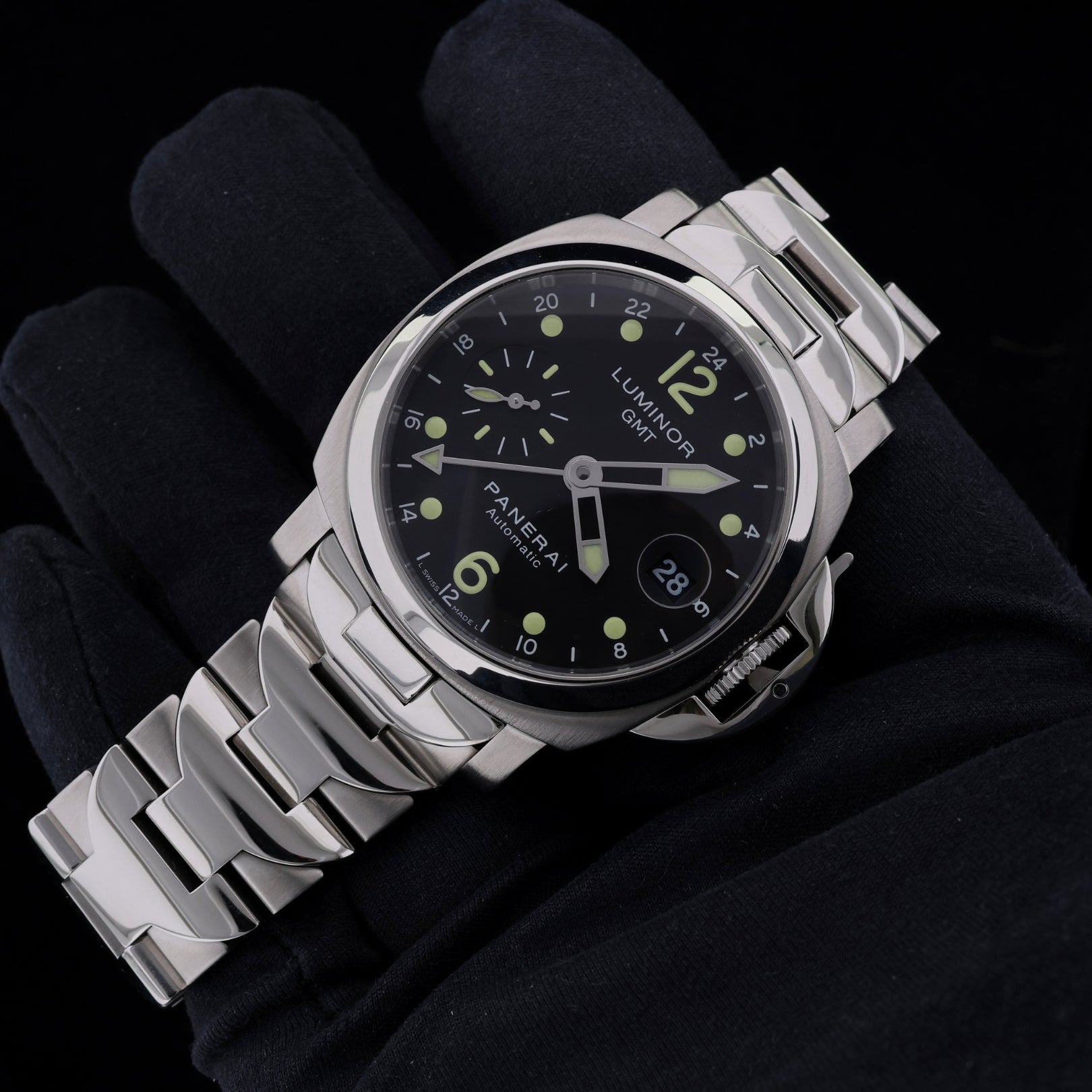 Panerai Luminor GMT Automatic, Edelstahl, LC100, Ref. PAM00160, 04-2006, B+P