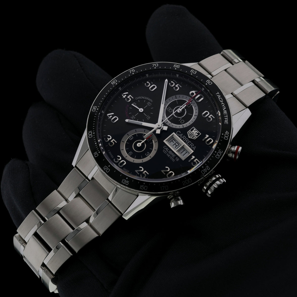 TAG Heuer Carrera Calibre 16, 43mm, Stahlband, Ref. CV2A10.BA0796, 10-2011, B+P