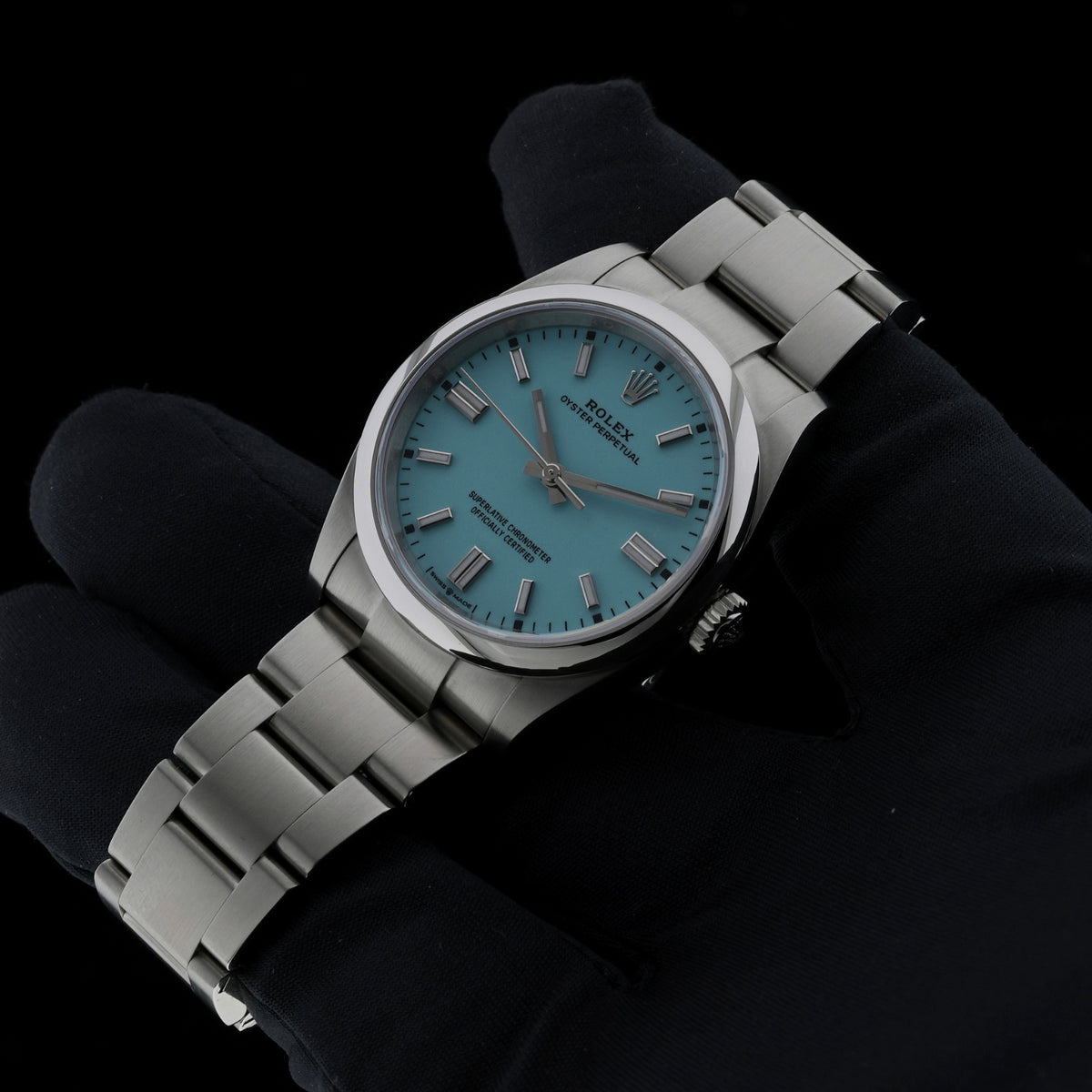 Rolex Oyster Perpetual 36, "Tiffany" Dial, Edelstahl, Ref. 126000, 2024, B+P