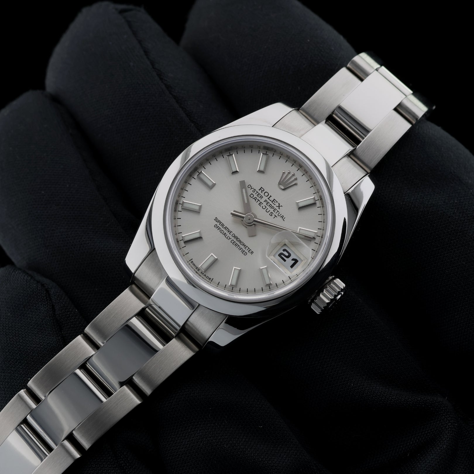 Rolex Lady Datejust 26, Silver Dial, Oyster, Ref. 179160, B+P