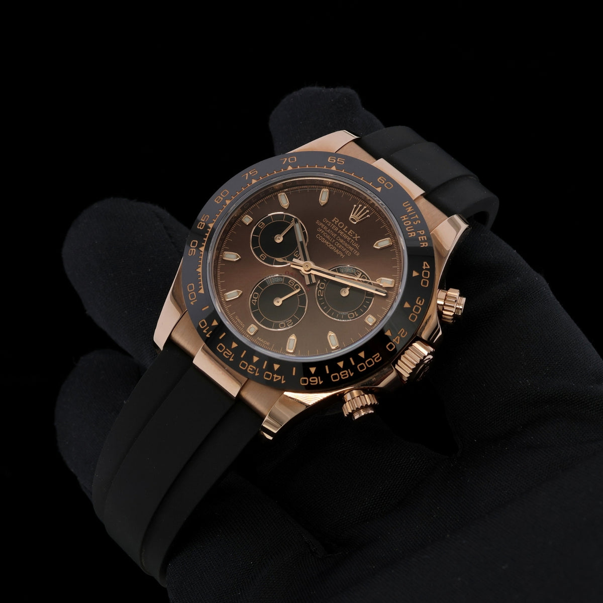 Rolex Daytona Everose Gold, Chocolate Dial, Oysterflex, Ref. 116515LN, 2020, B+P
