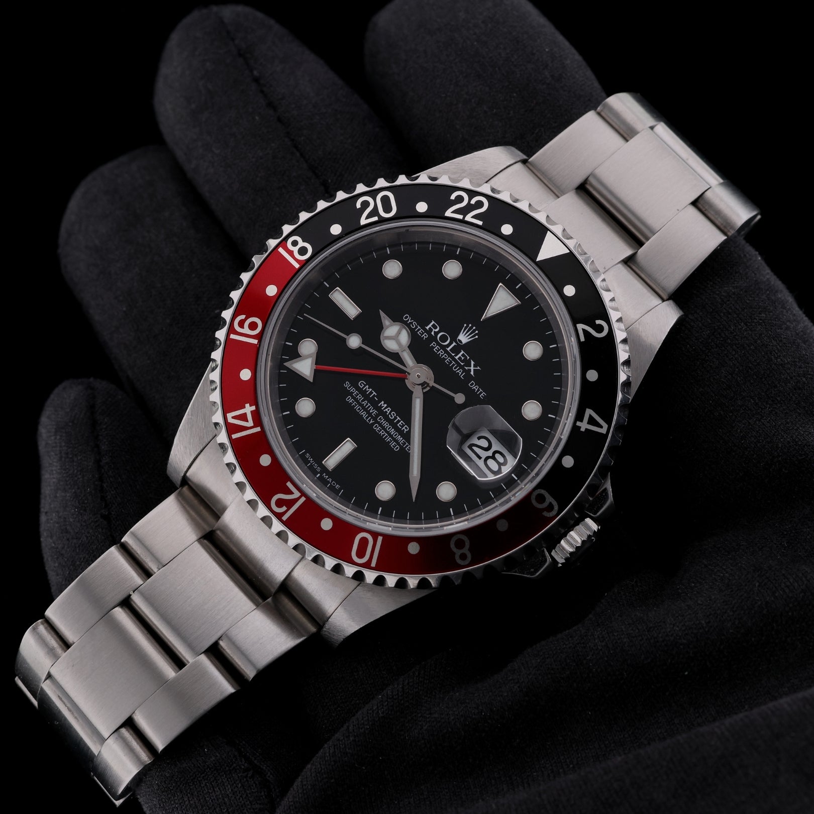 Rolex GMT Master II, "CokeBezel", Oyster, LC100, Ref. 16710, 12-2006, B+P