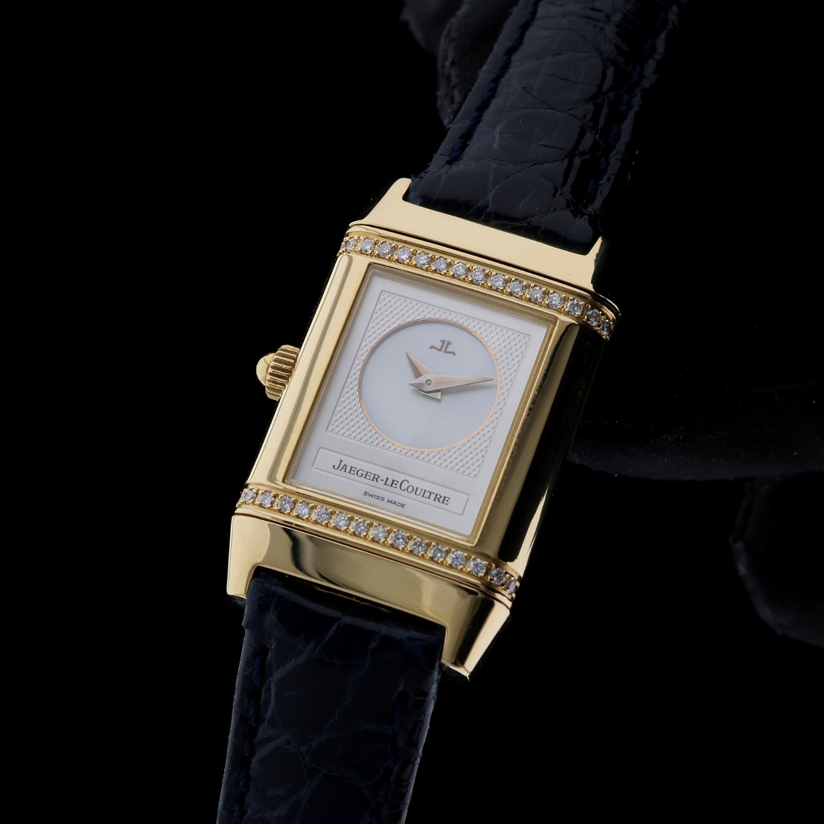 Jaeger-LeCoultre Reverso Duetto, Gelbgold, Diamanten, Ref. 266.1.44, JLC-Box