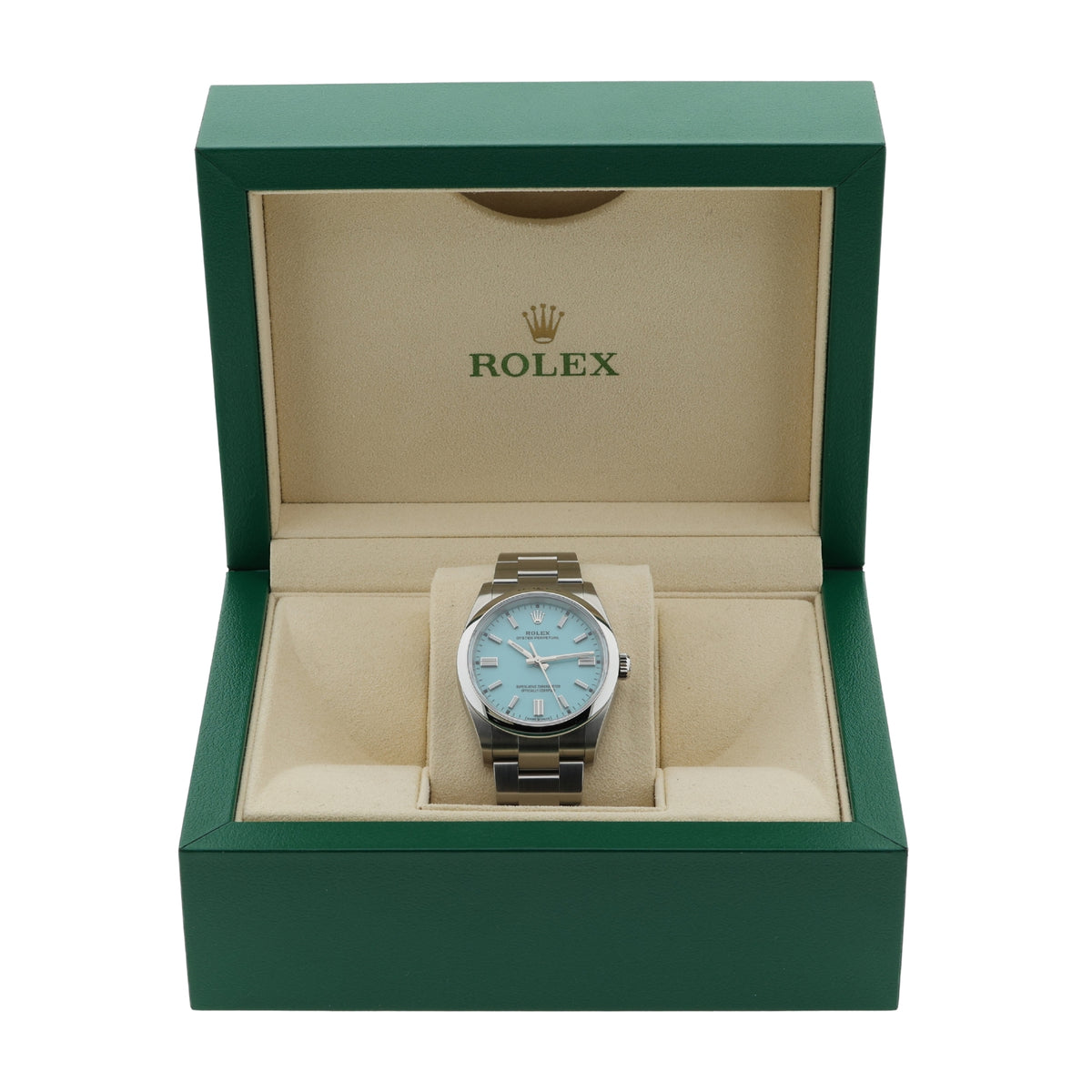 Rolex Oyster Perpetual 36, "Tiffany" Dial, Edelstahl, Ref. 126000, 2024, B+P