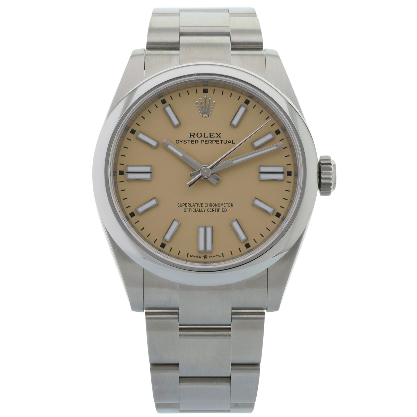 Rolex Oyster Perpetual 41, Beige Dial, ungetragen, Ref. 134300, 2025, B+P