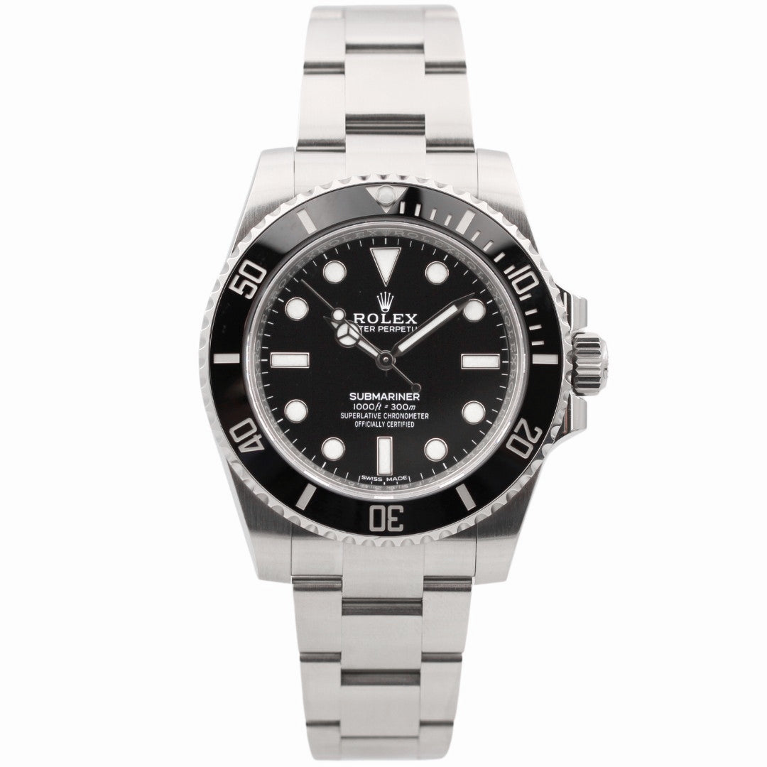 Rolex Submariner NoDate, Cerachrom-Lünette, 114060, LC100, B+P