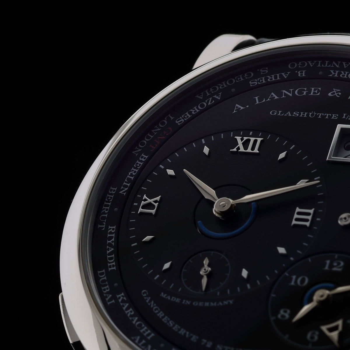 A. Lange & Söhne, Lange 1 Time Zone, Weissgold, Black Dial, Ref. 136.029, 2022, B+P - LUXUHRIA